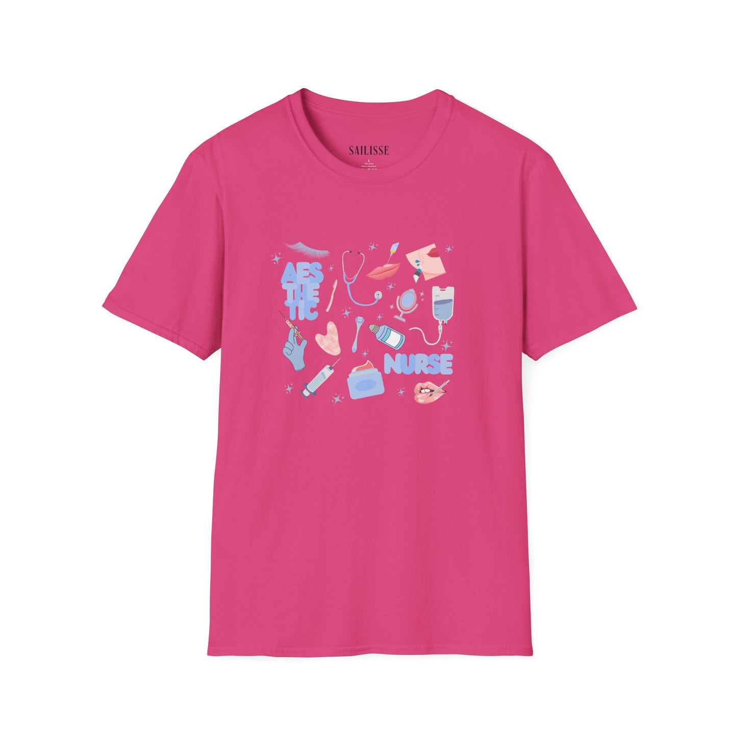 Aesthetic Nurse Doodle Design Softstyle T-Shirt