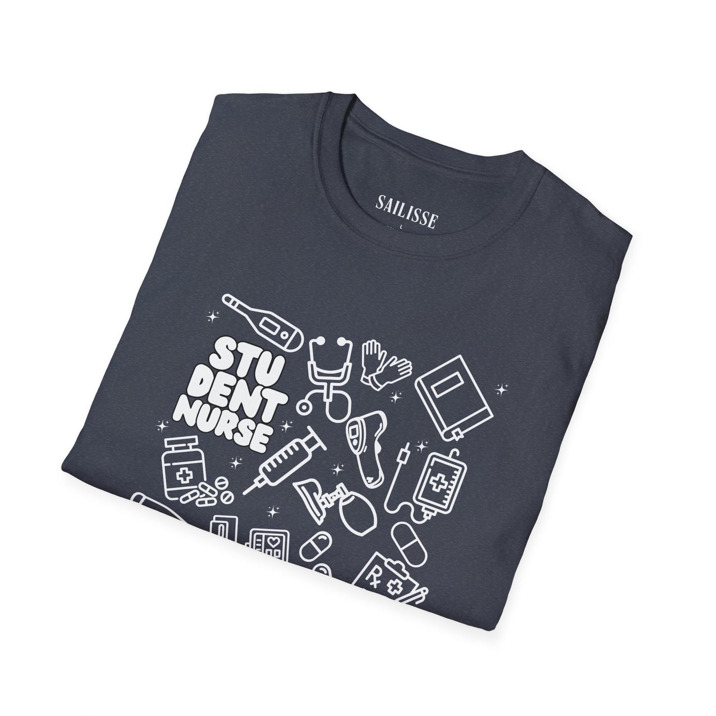 Student Nurse White Outline T-Shirt