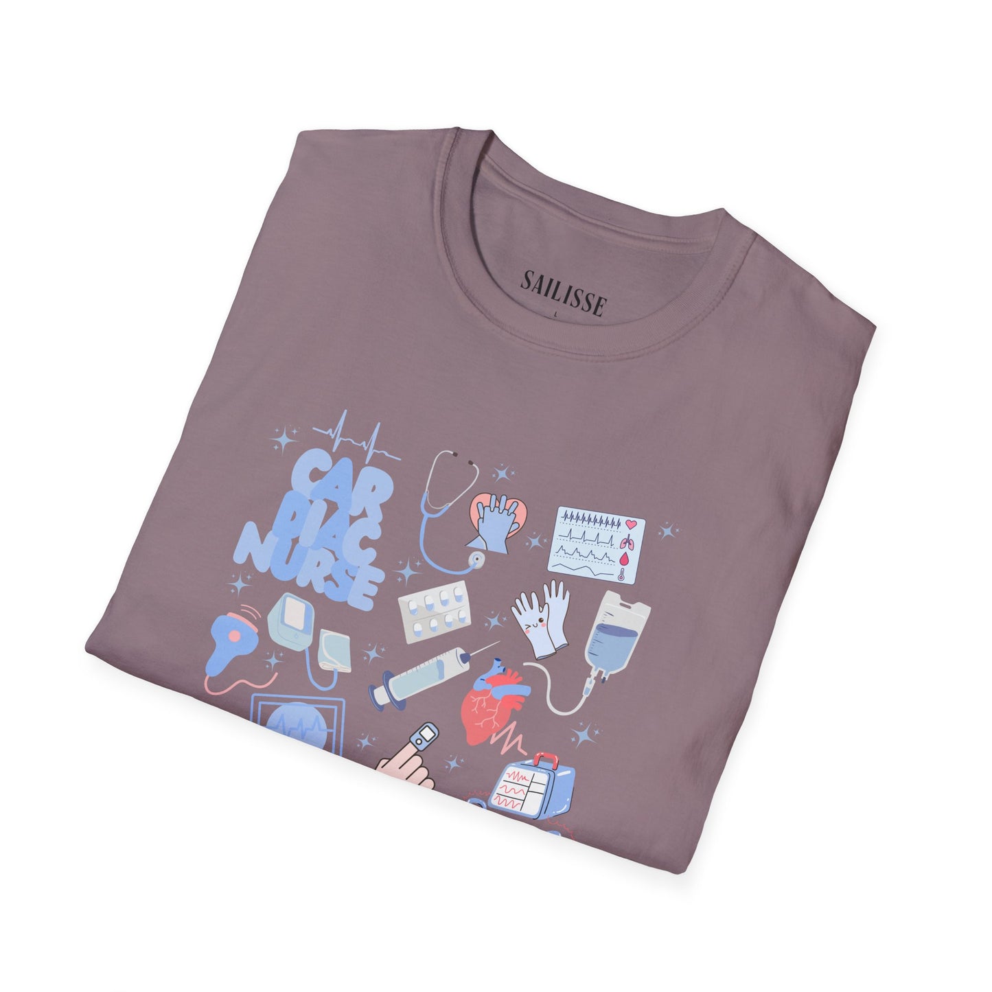 Cardiac Nurse Doodle Design Softstyle T-Shirt