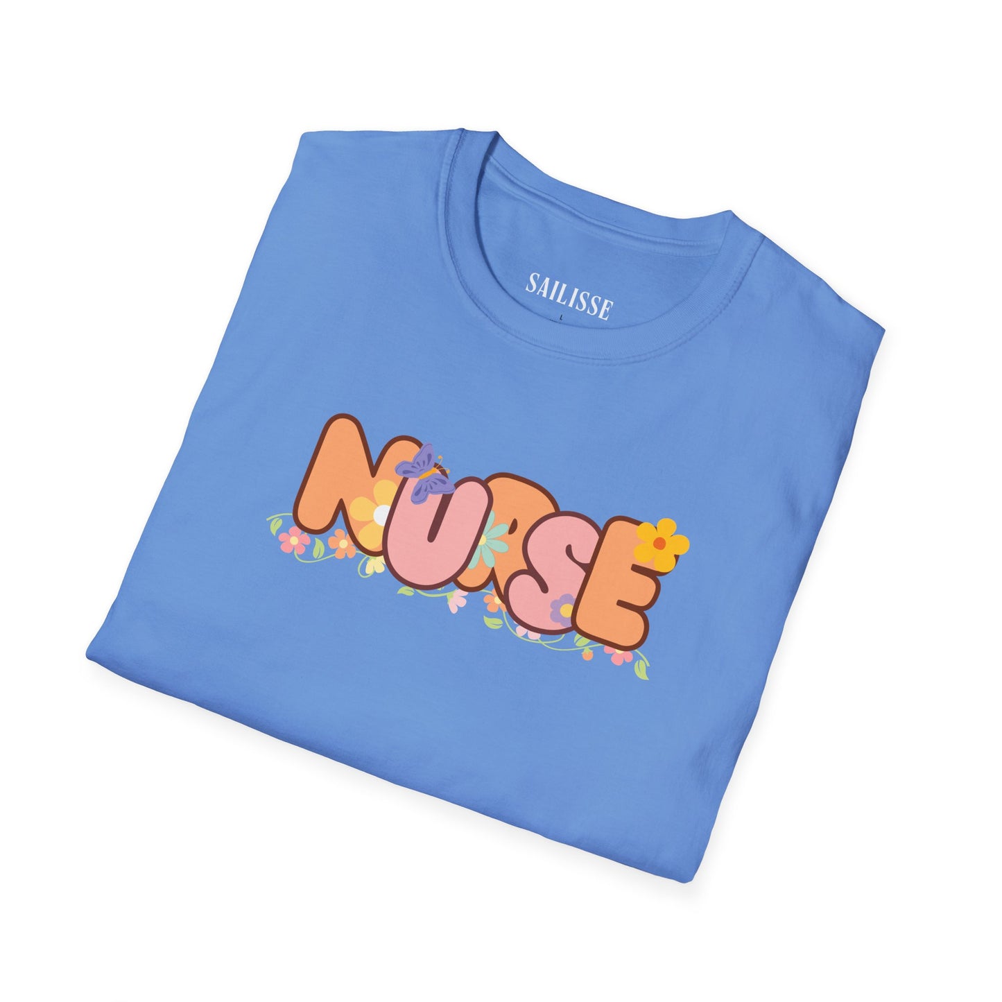 NURSE Floral Design Softstyle T-Shirt