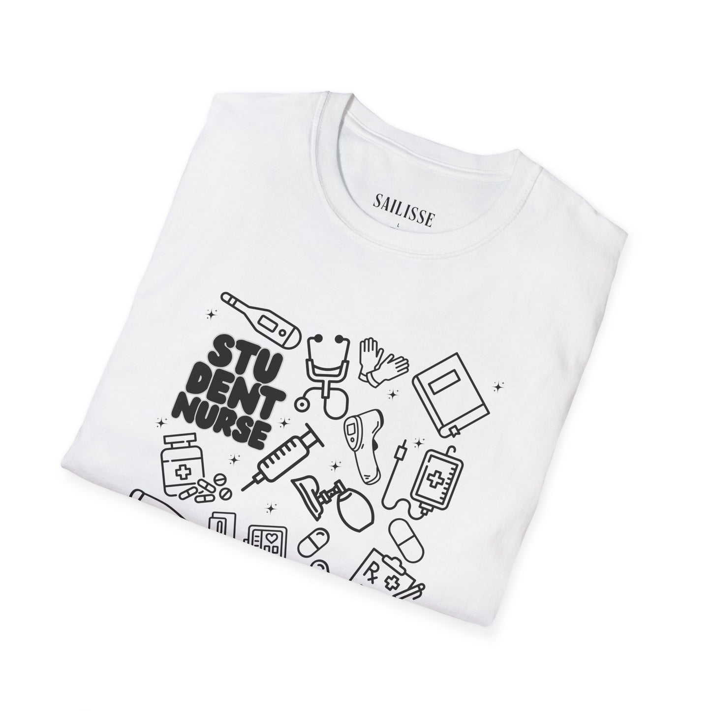 Student Nurse Black Outline T-Shirt