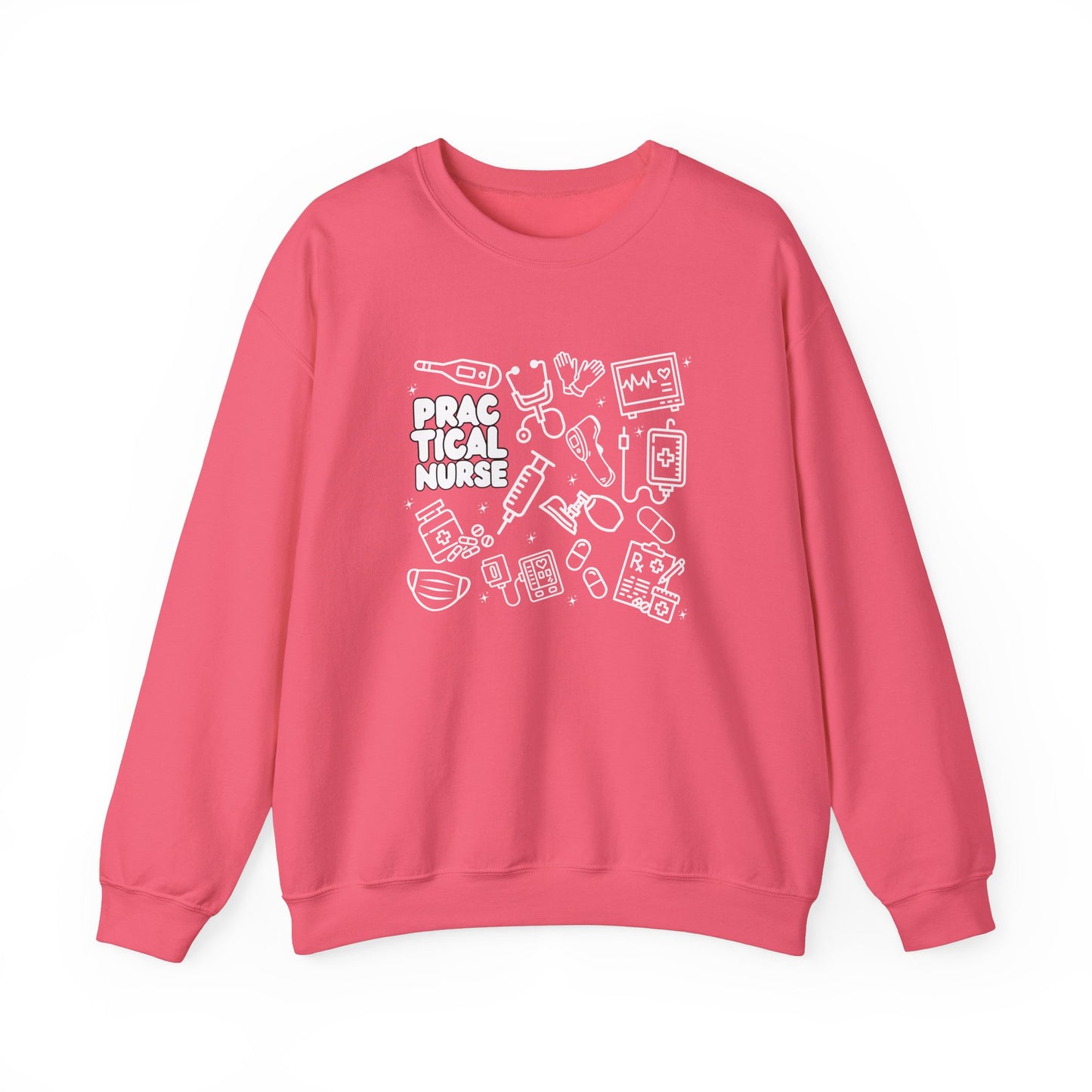 Practical Nurse White Outline Crewneck