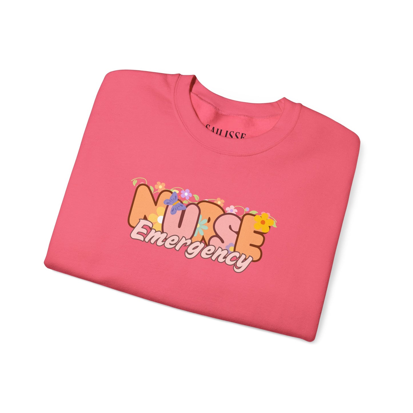 Emergency Nurse Floral Design Crewneck