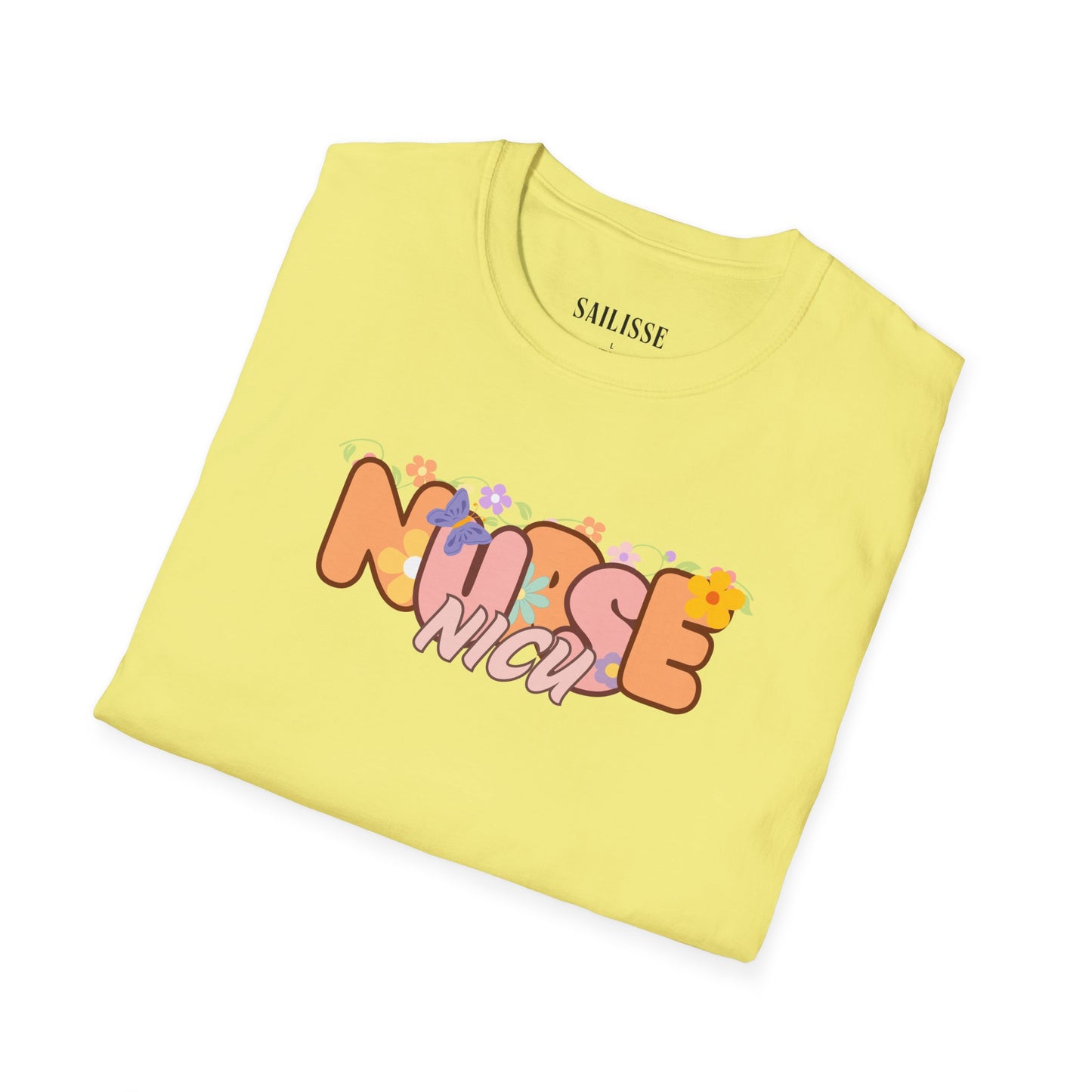 NICU Nurse Floral Design Softstyle T-Shirt