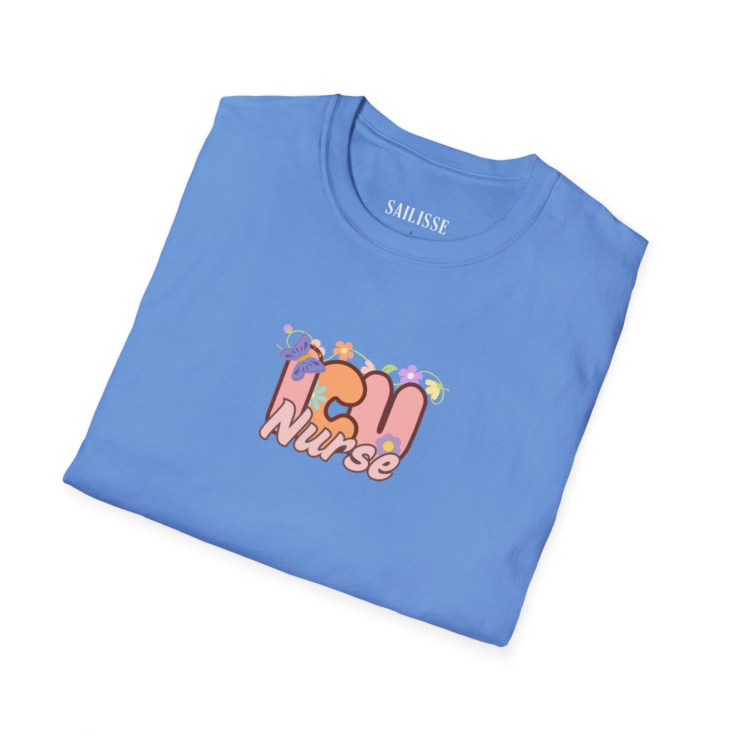 ICU Nurse Floral Design Softstyle T-Shirt