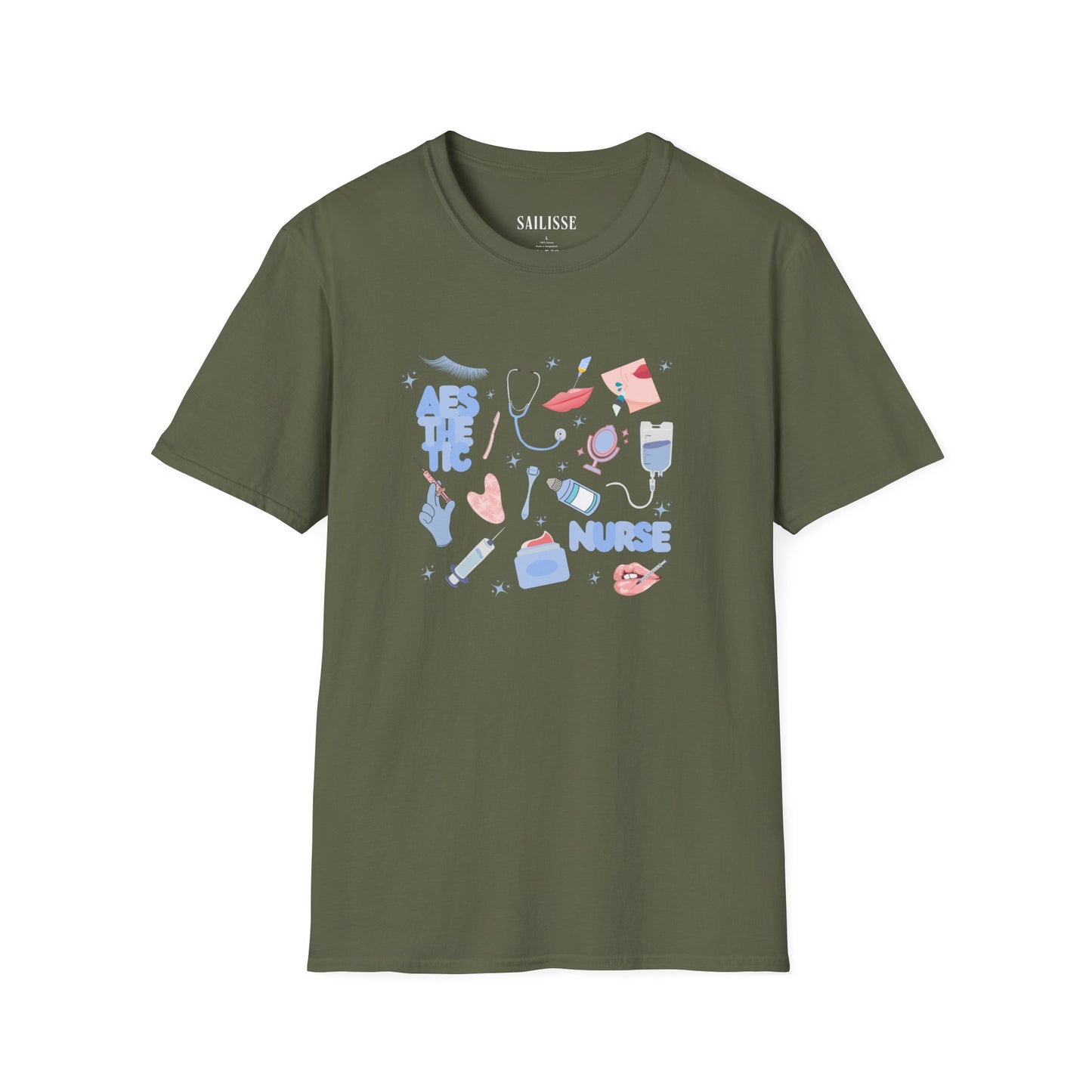 Aesthetic Nurse Doodle Design Softstyle T-Shirt