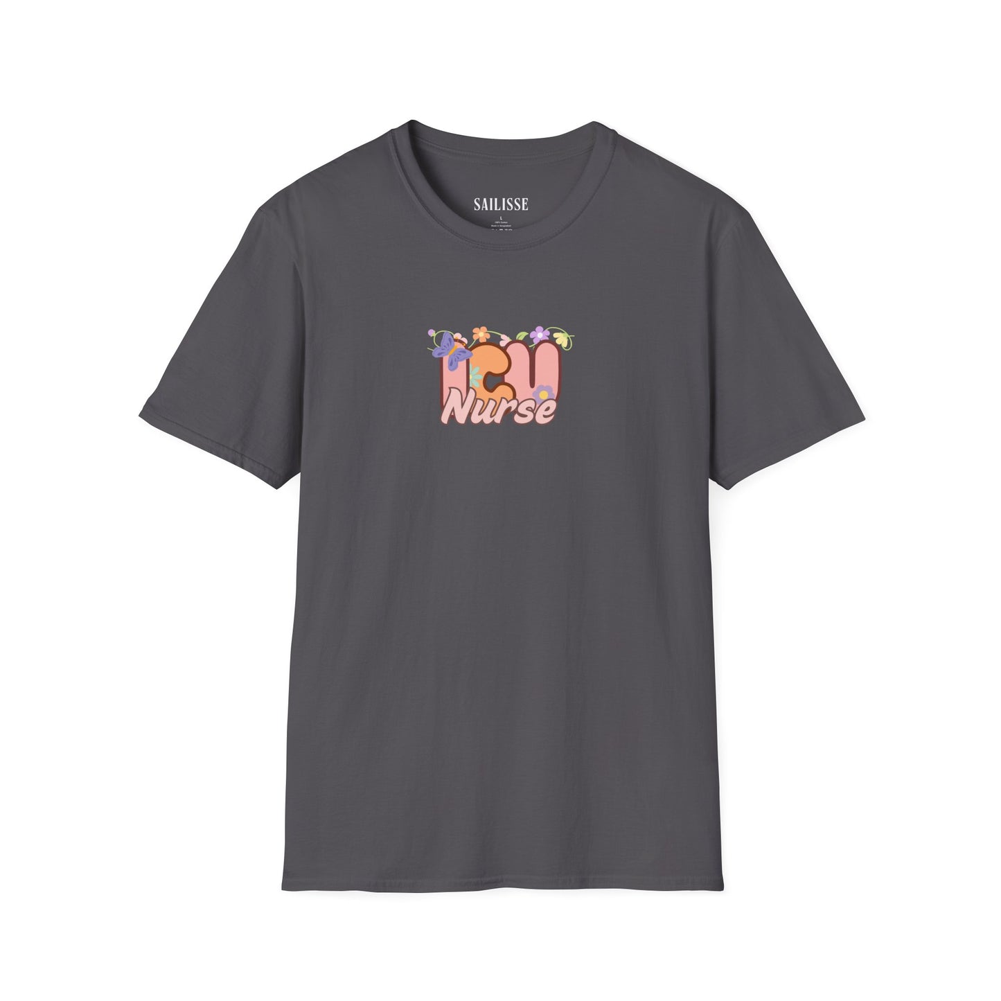 ICU Nurse Floral Design Softstyle T-Shirt