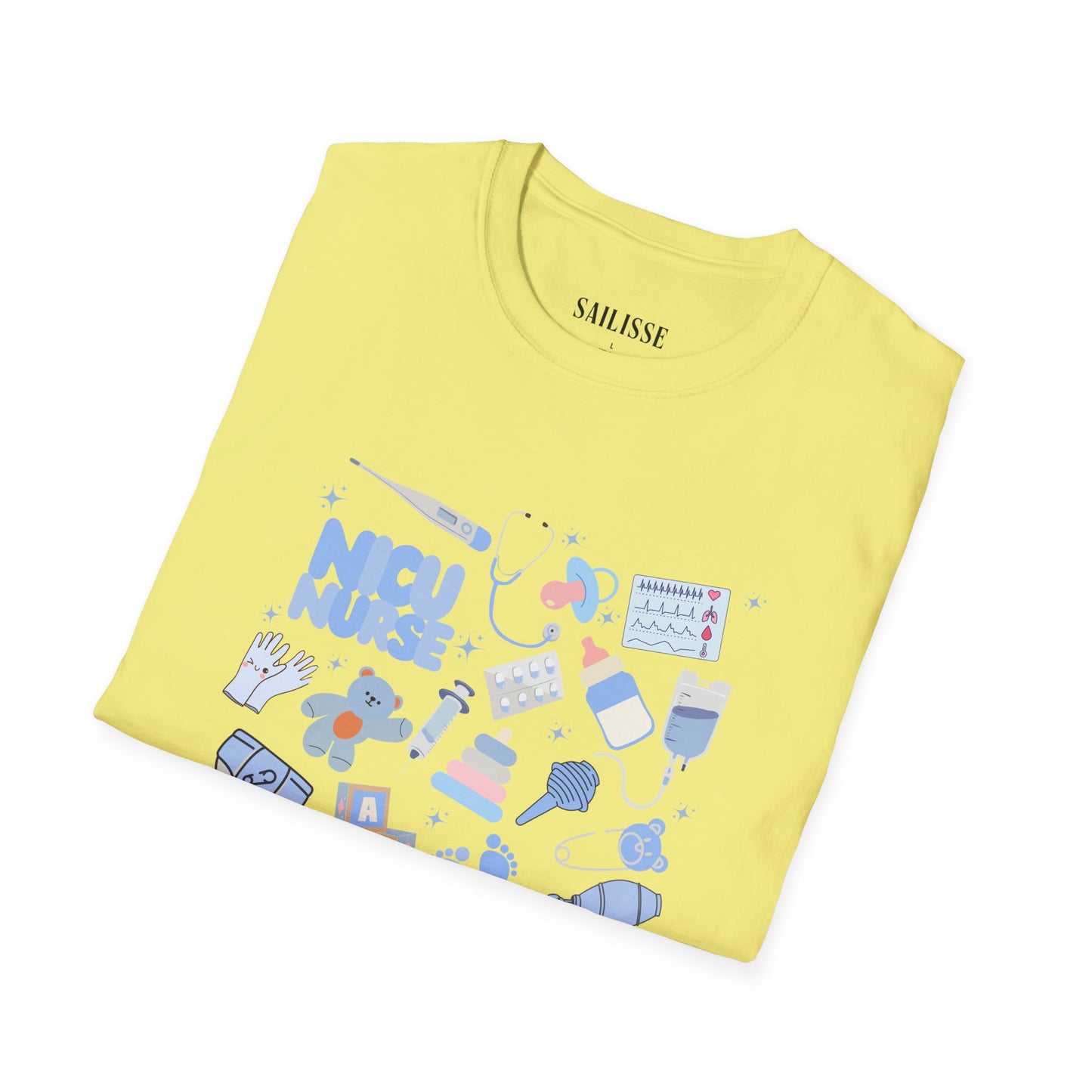 NICU Nurse Doodle Design Softstyle T-Shirt