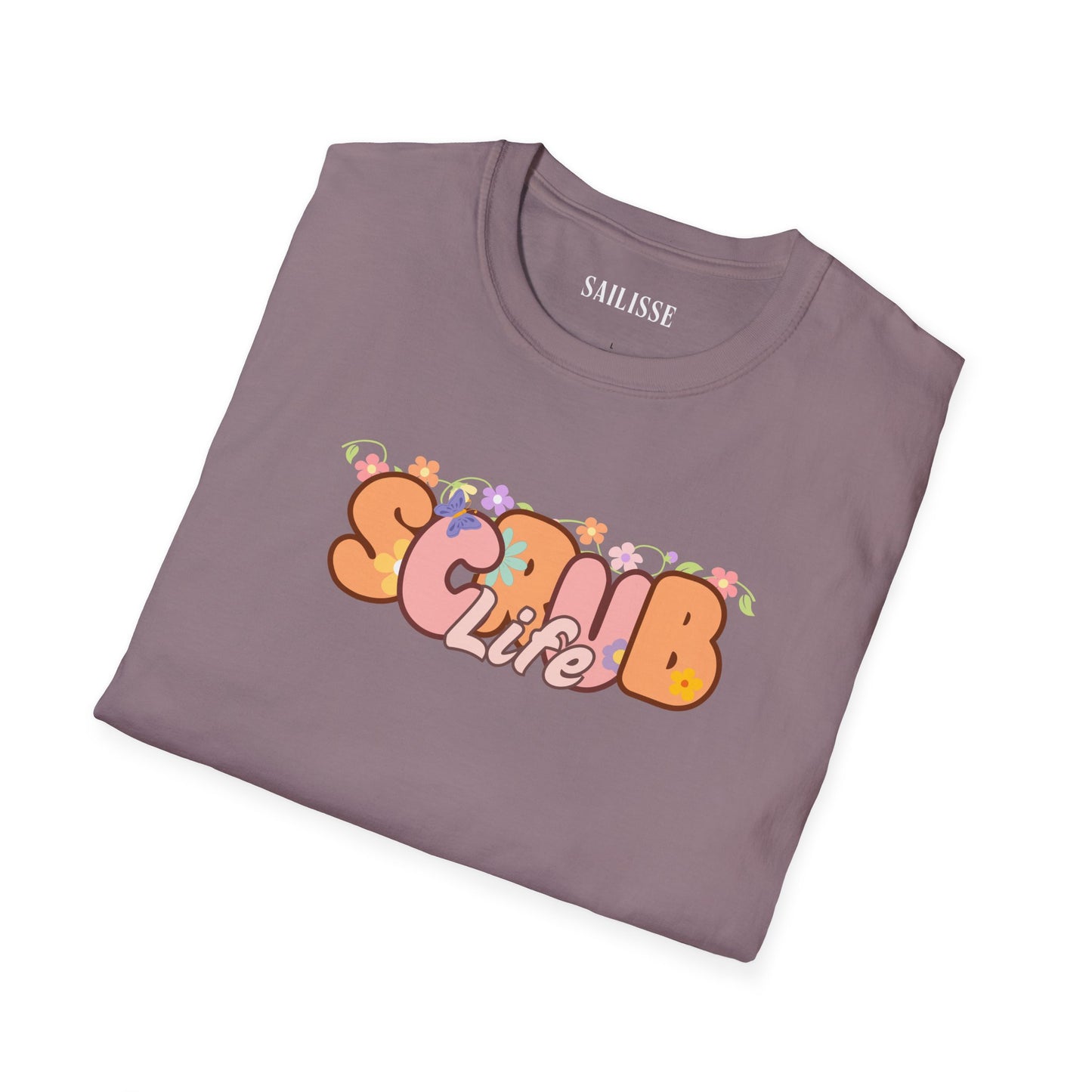 Scrub Life Floral Design Softstyle T-Shirt