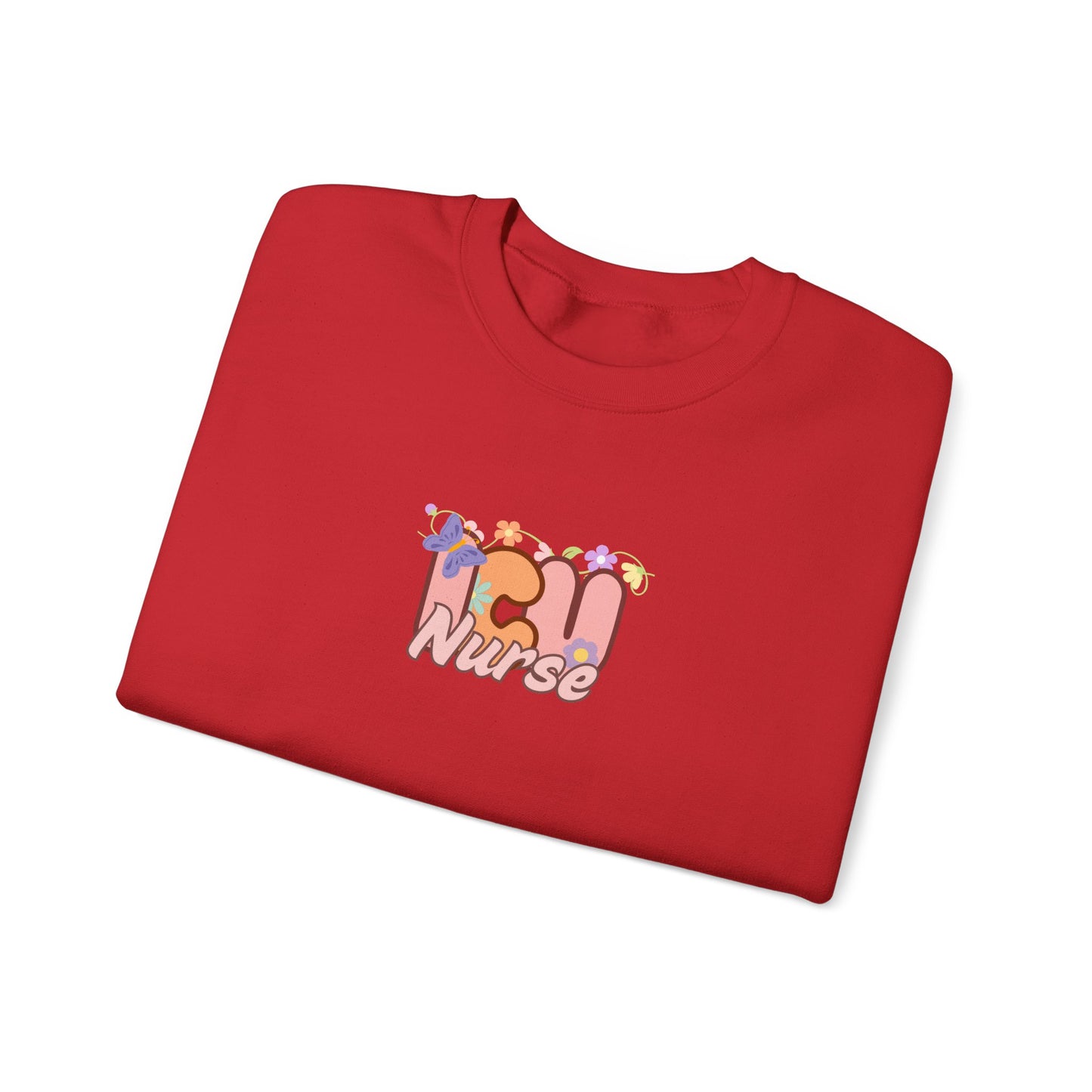 ICU Nurse Floral Design Crewneck
