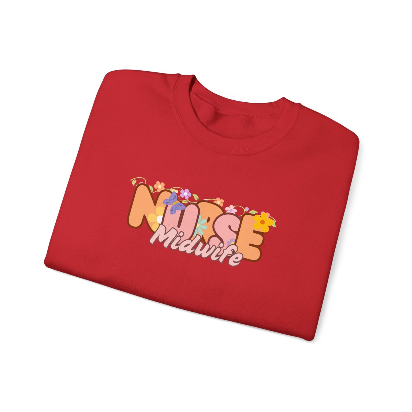 Nurse Midwife Floral Design Crewneck