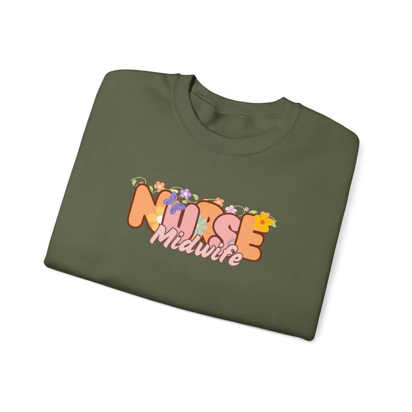 Nurse Midwife Floral Design Crewneck