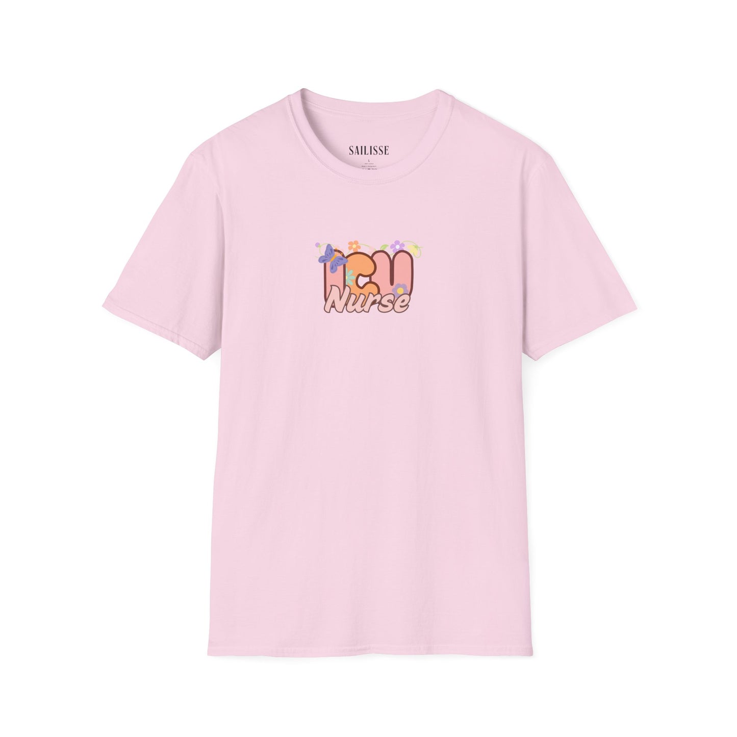 ICU Nurse Floral Design Softstyle T-Shirt