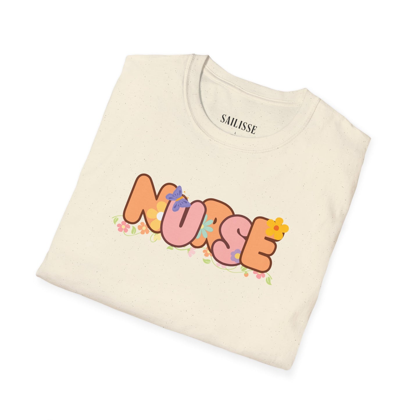 NURSE Floral Design Softstyle T-Shirt