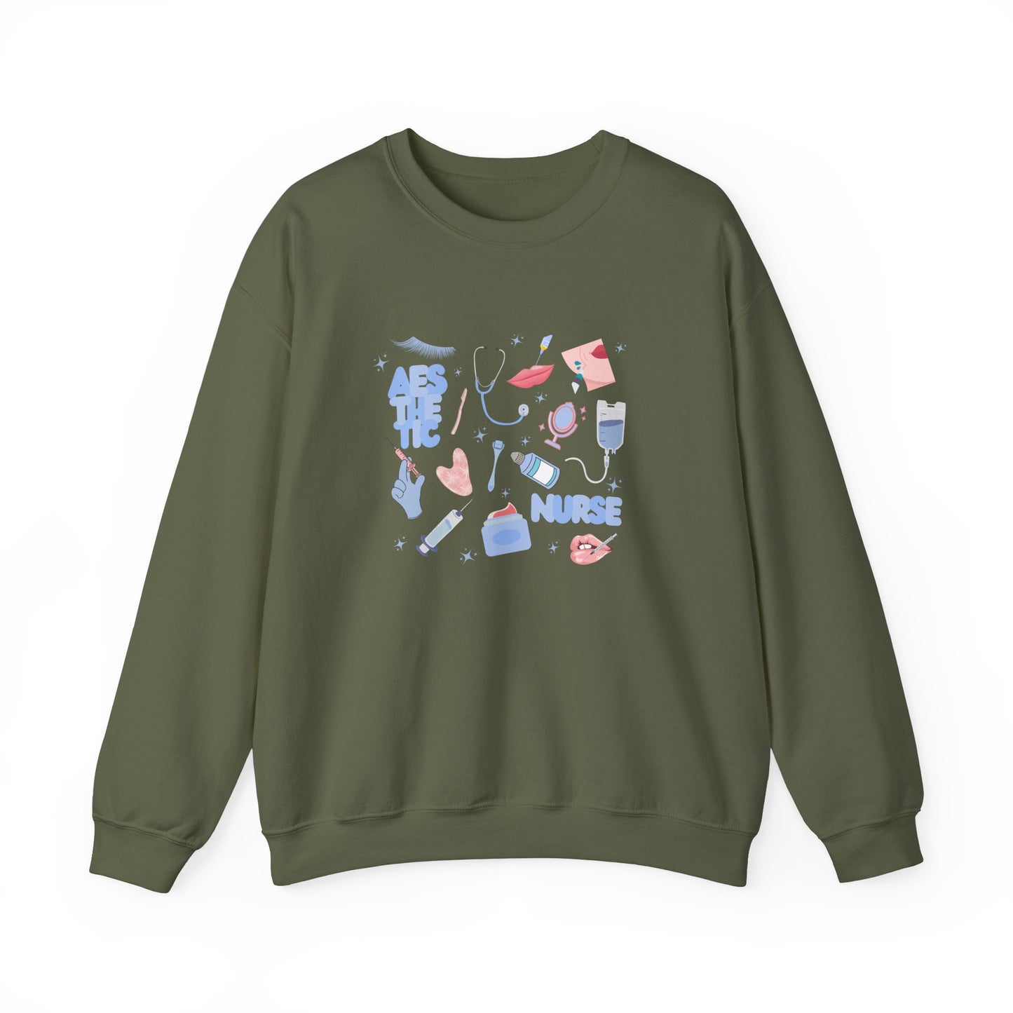 Aesthetic Nurse Doodle Design Crewneck