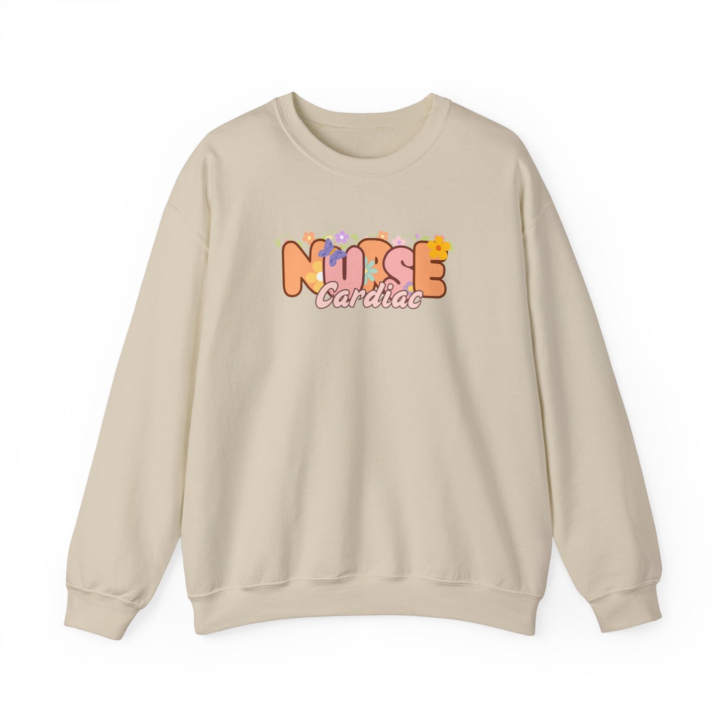 Cardiac Nurse Floral Design Crewneck