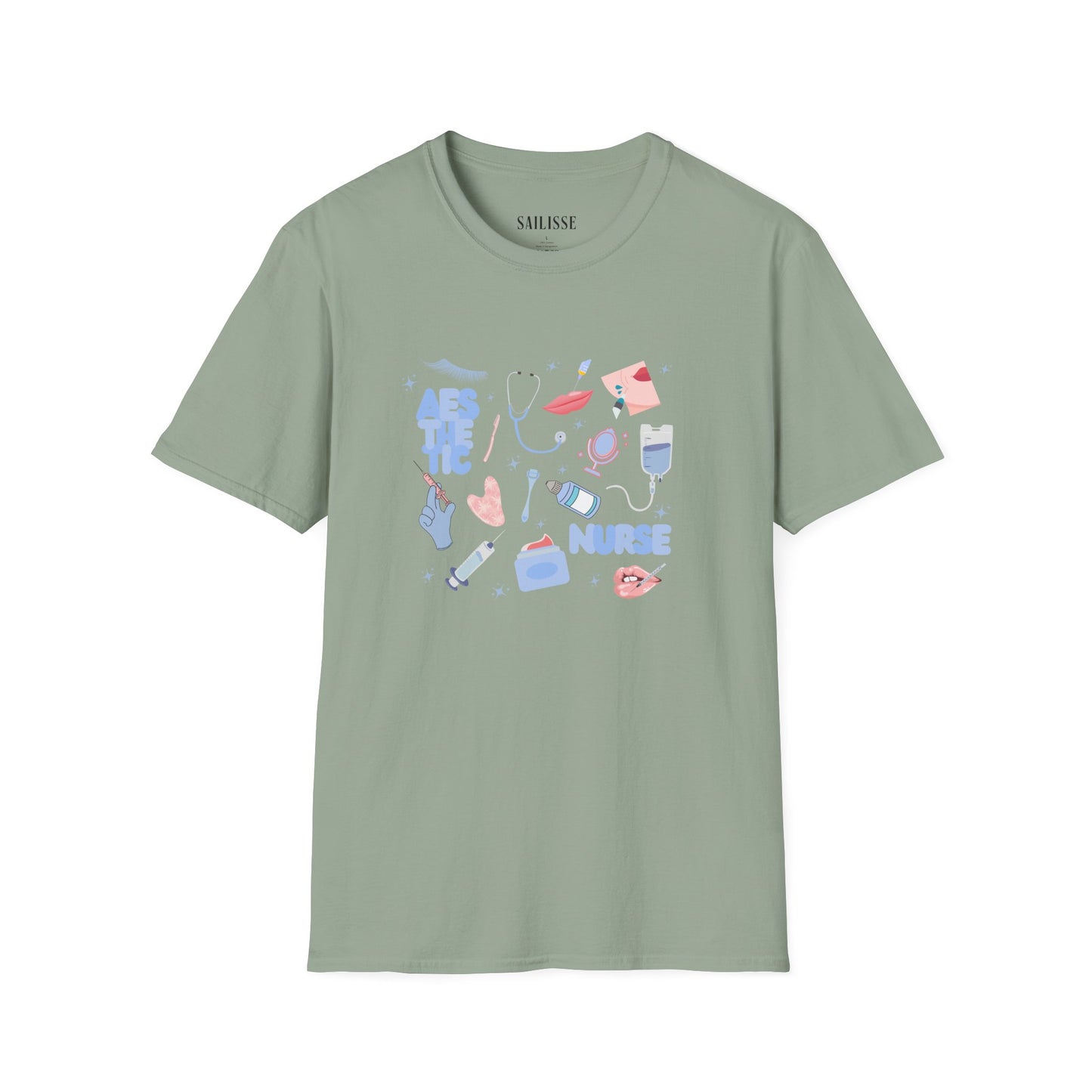 Aesthetic Nurse Doodle Design Softstyle T-Shirt