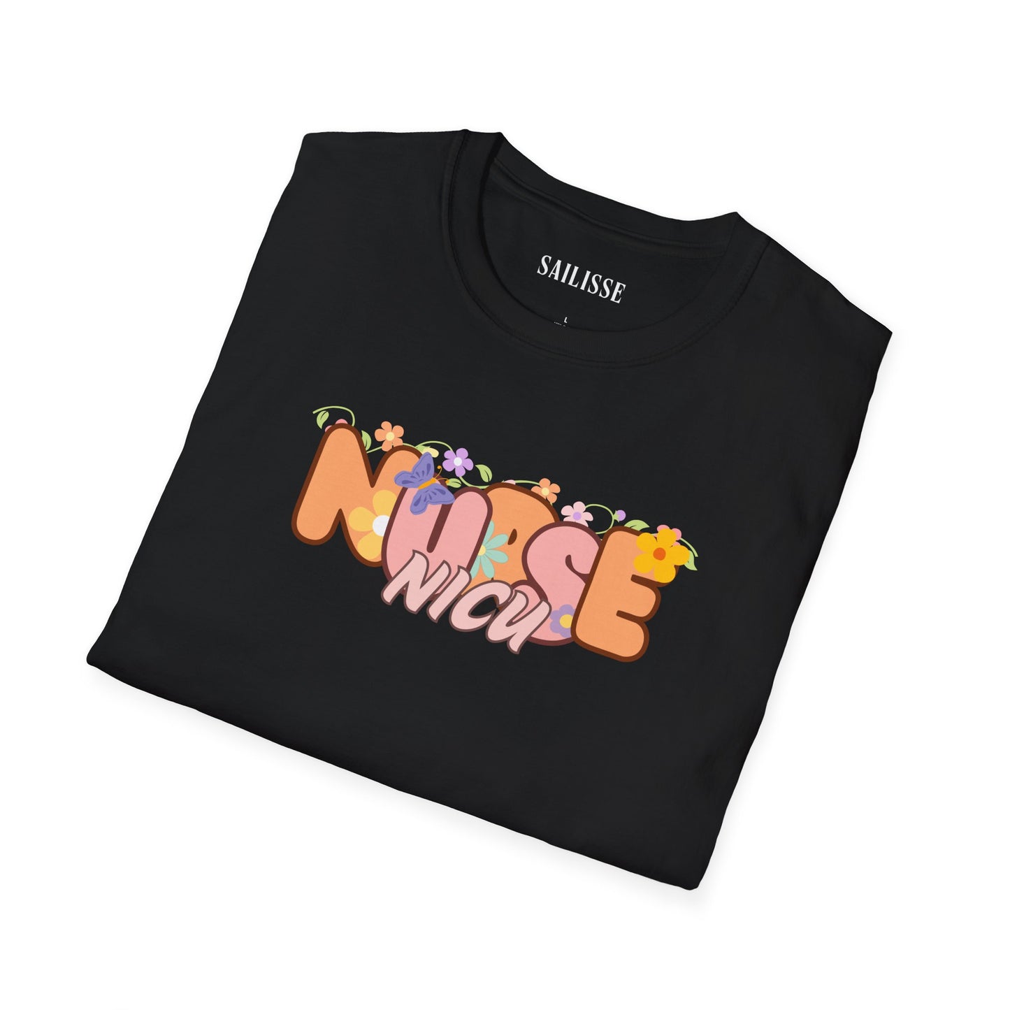 NICU Nurse Floral Design Softstyle T-Shirt