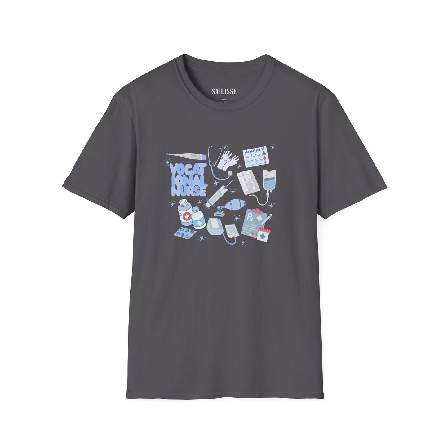 Vocational Nurse Doodle Design Softstyle T-Shirt