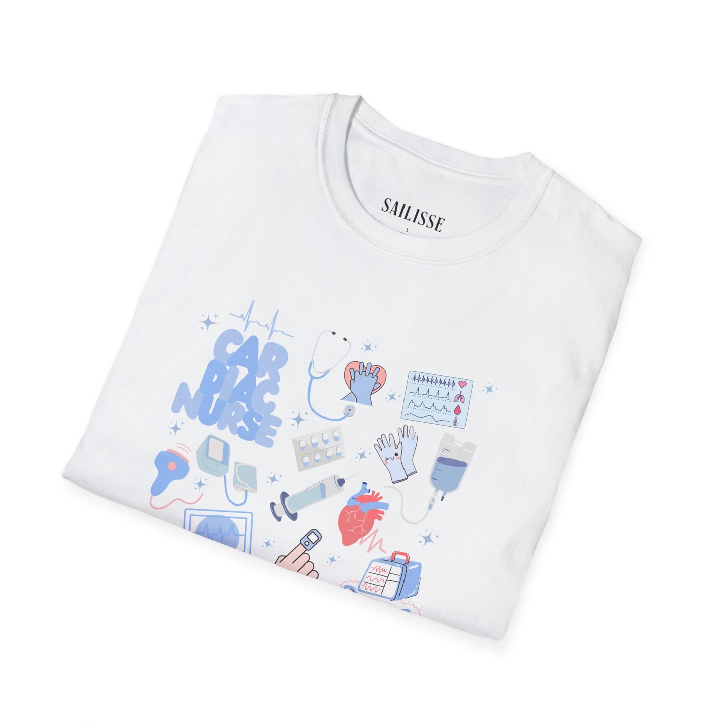 Cardiac Nurse Doodle Design Softstyle T-Shirt