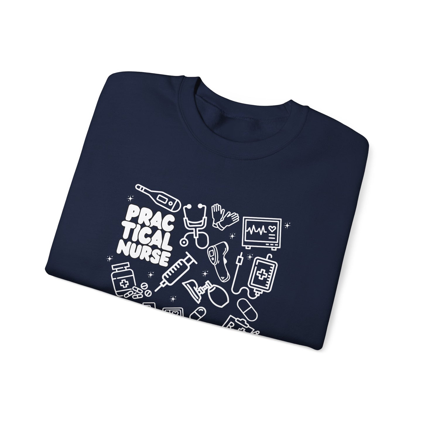 Practical Nurse White Outline Crewneck