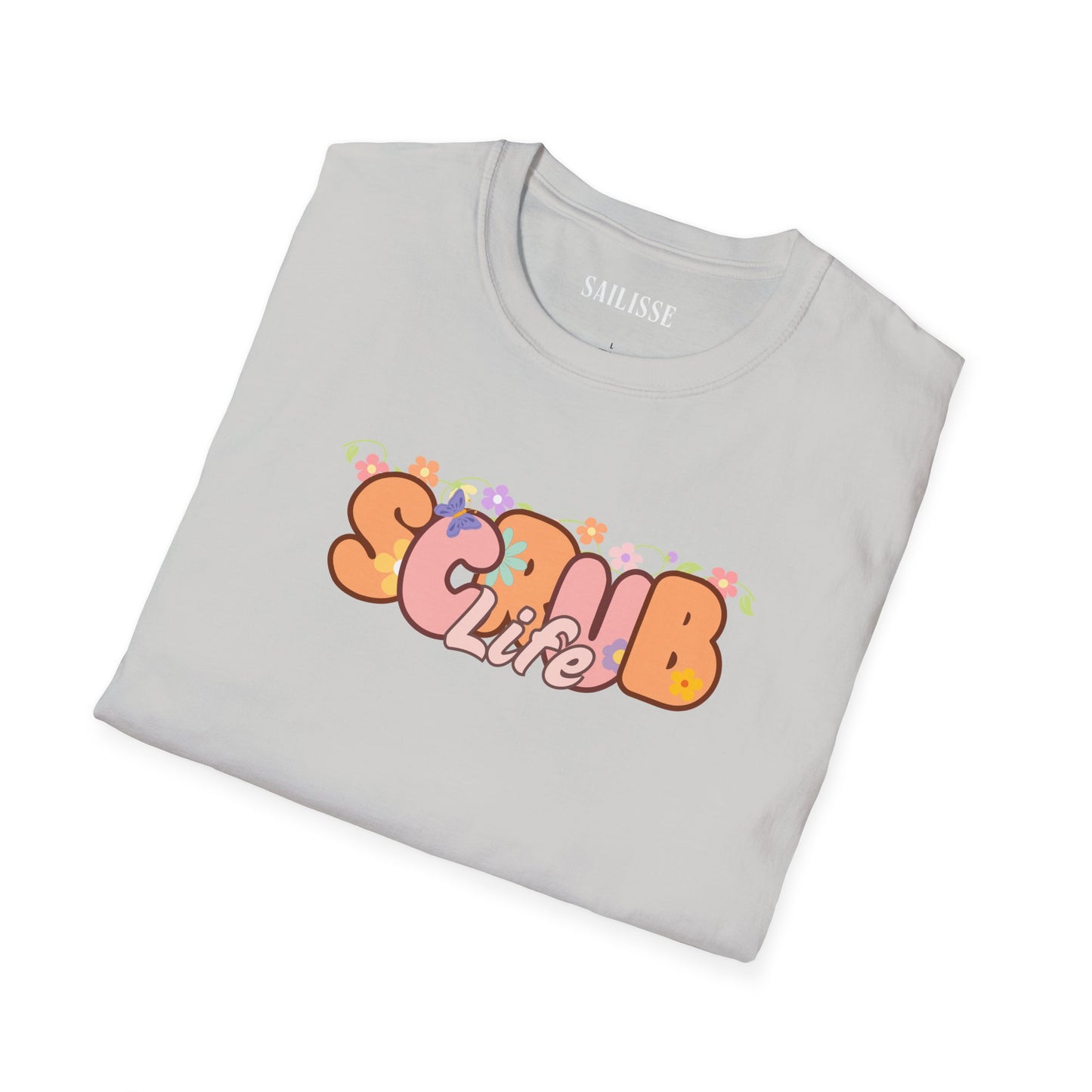 Scrub Life Floral Design Softstyle T-Shirt