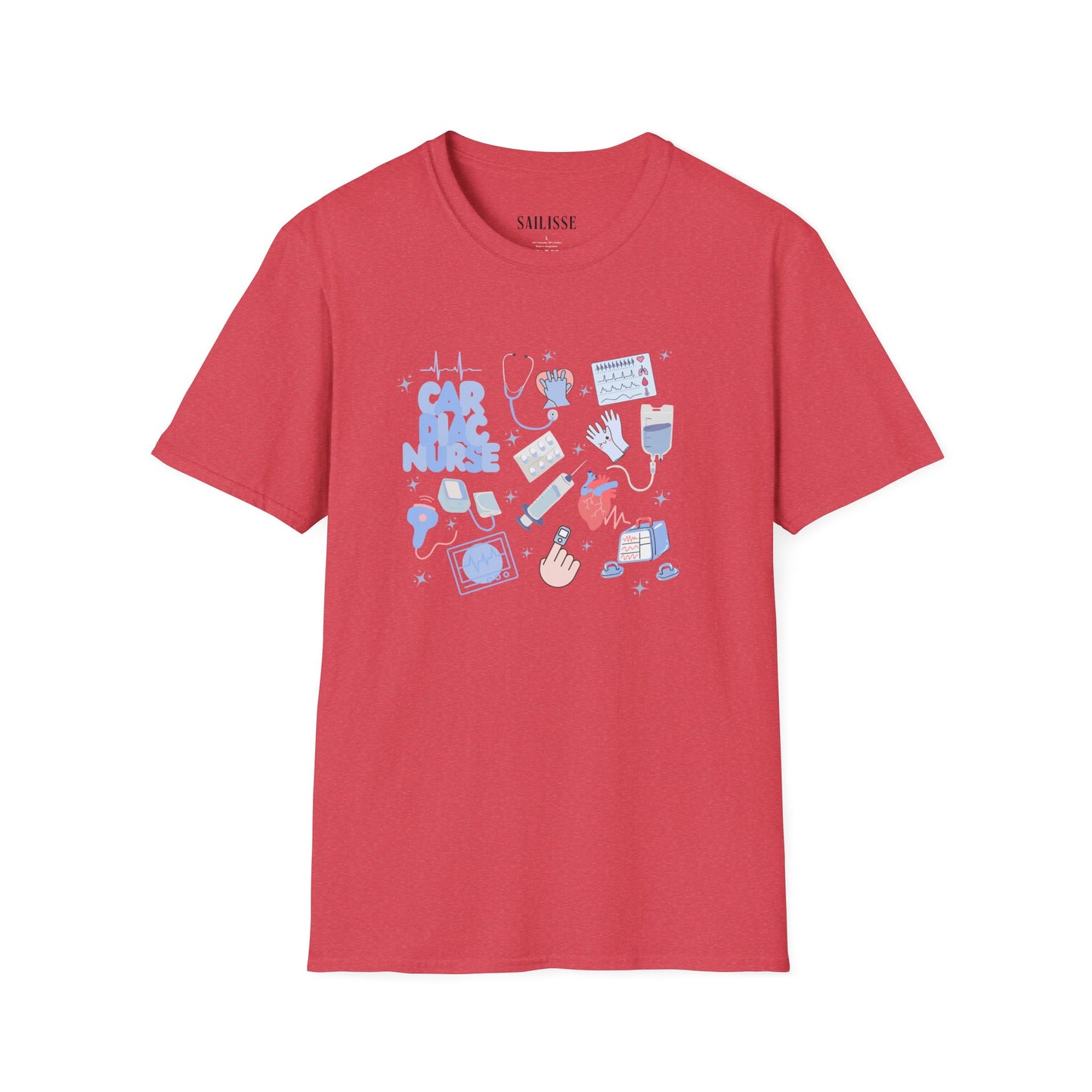 Cardiac Nurse Doodle Design Softstyle T-Shirt