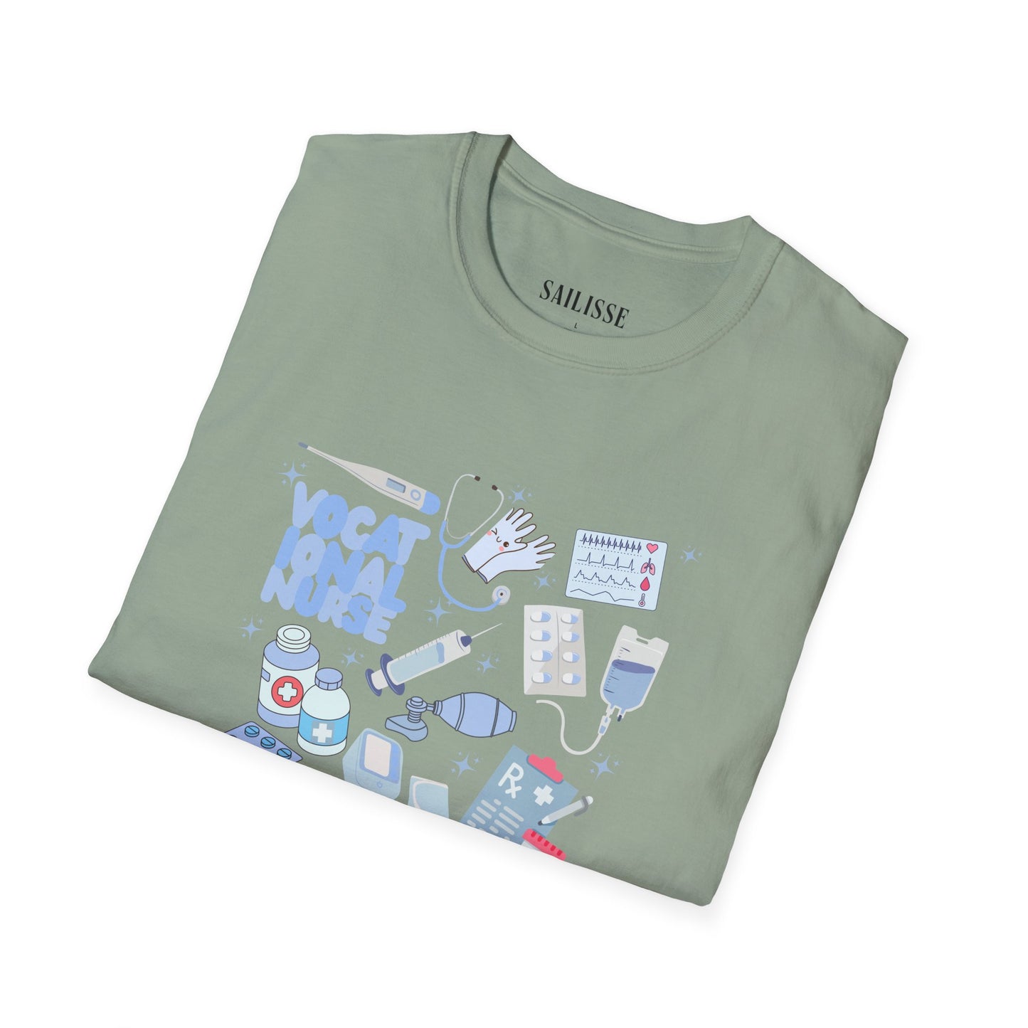 Vocational Nurse Doodle Design Softstyle T-Shirt
