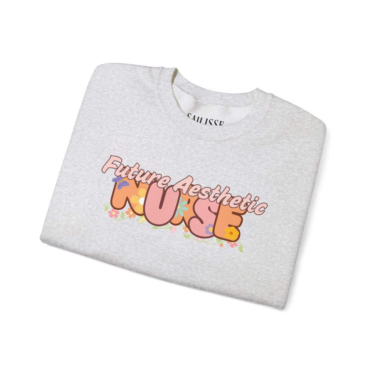 Future Aesthetic Nurse Floral Design Crewneck