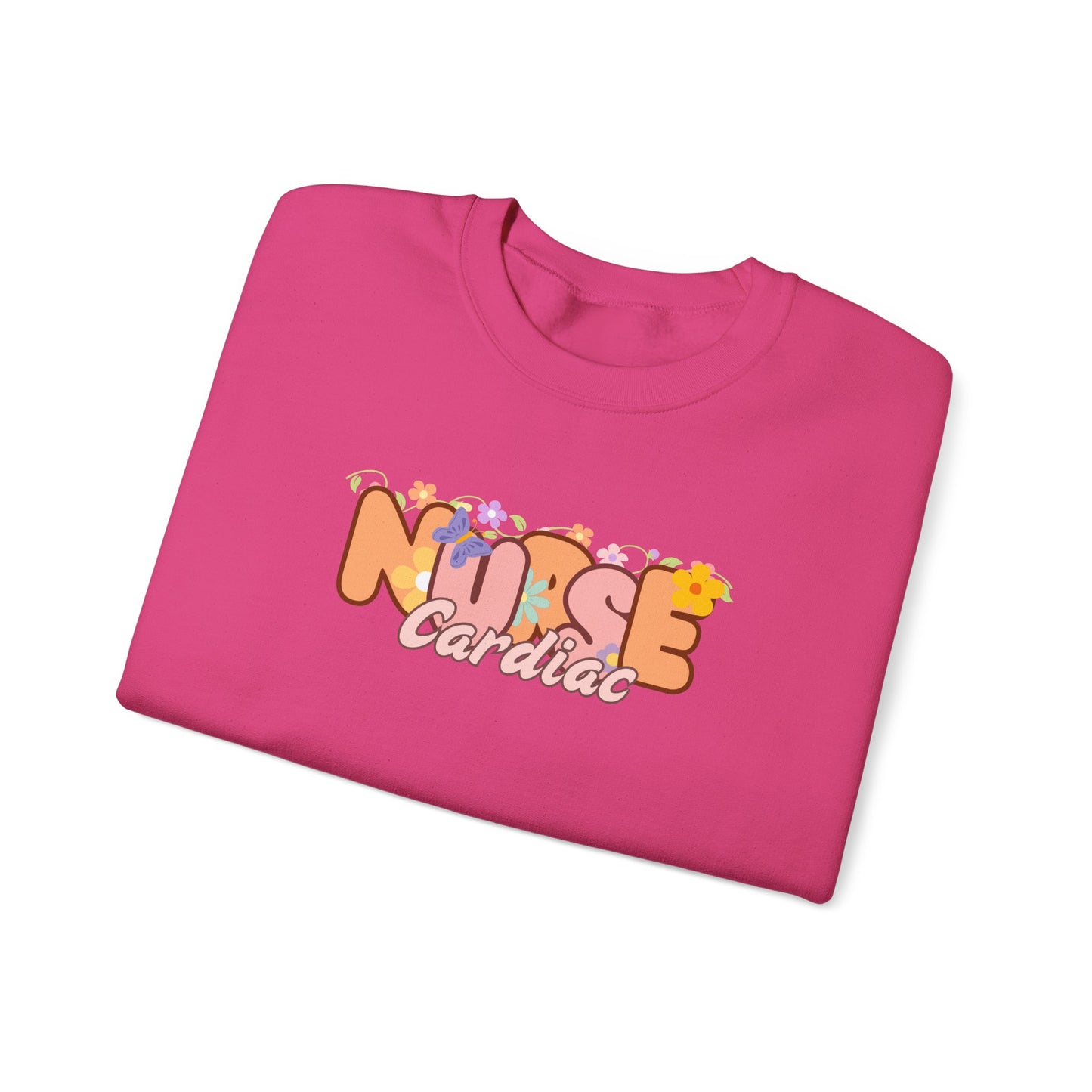 Cardiac Nurse Floral Design Crewneck