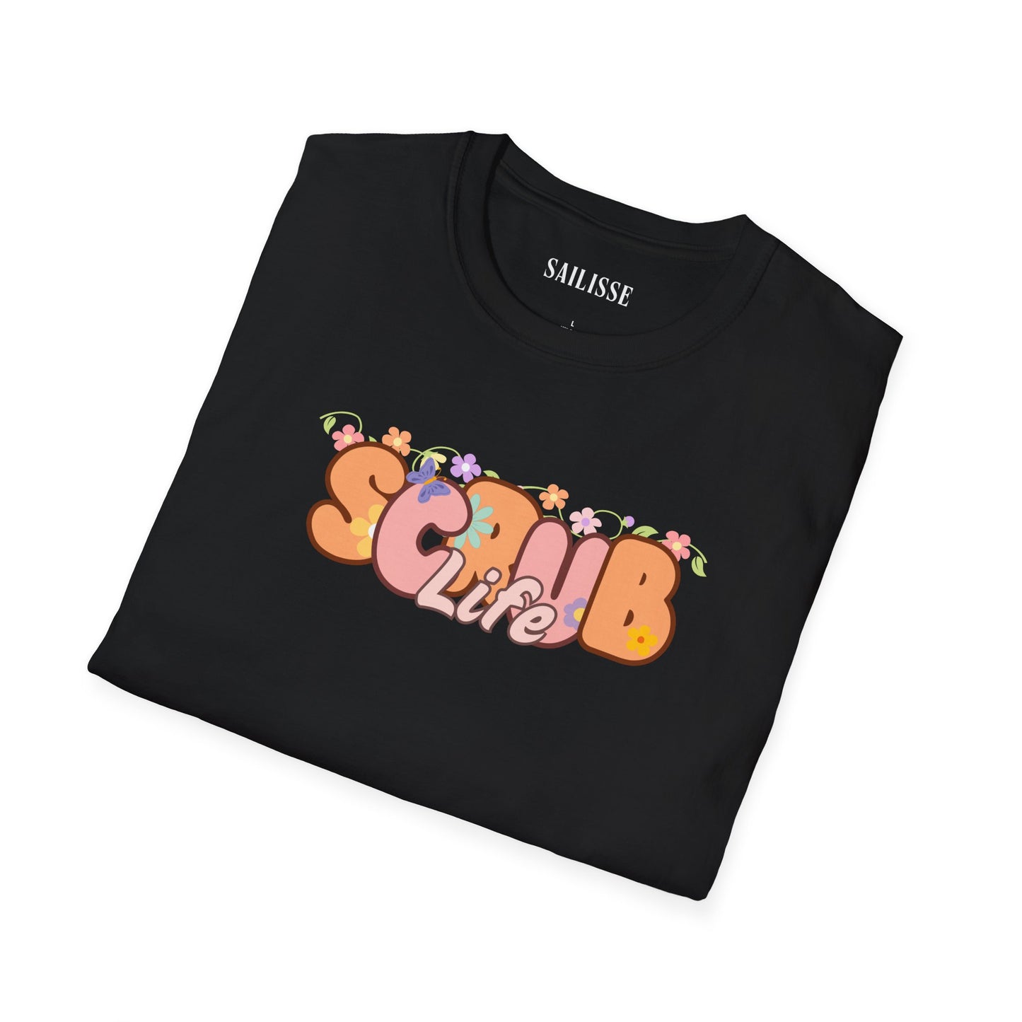 Scrub Life Floral Design Softstyle T-Shirt