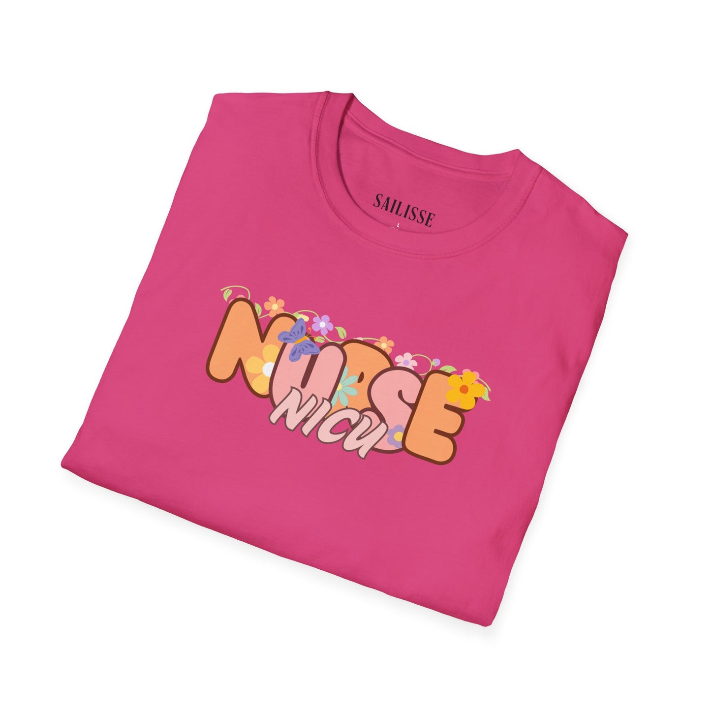 NICU Nurse Floral Design Softstyle T-Shirt
