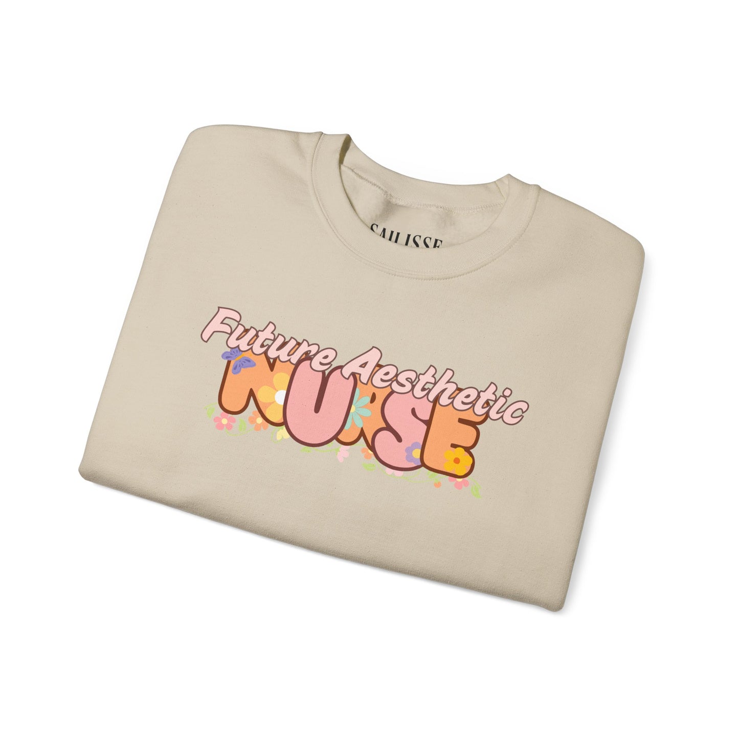 Future Aesthetic Nurse Floral Design Crewneck