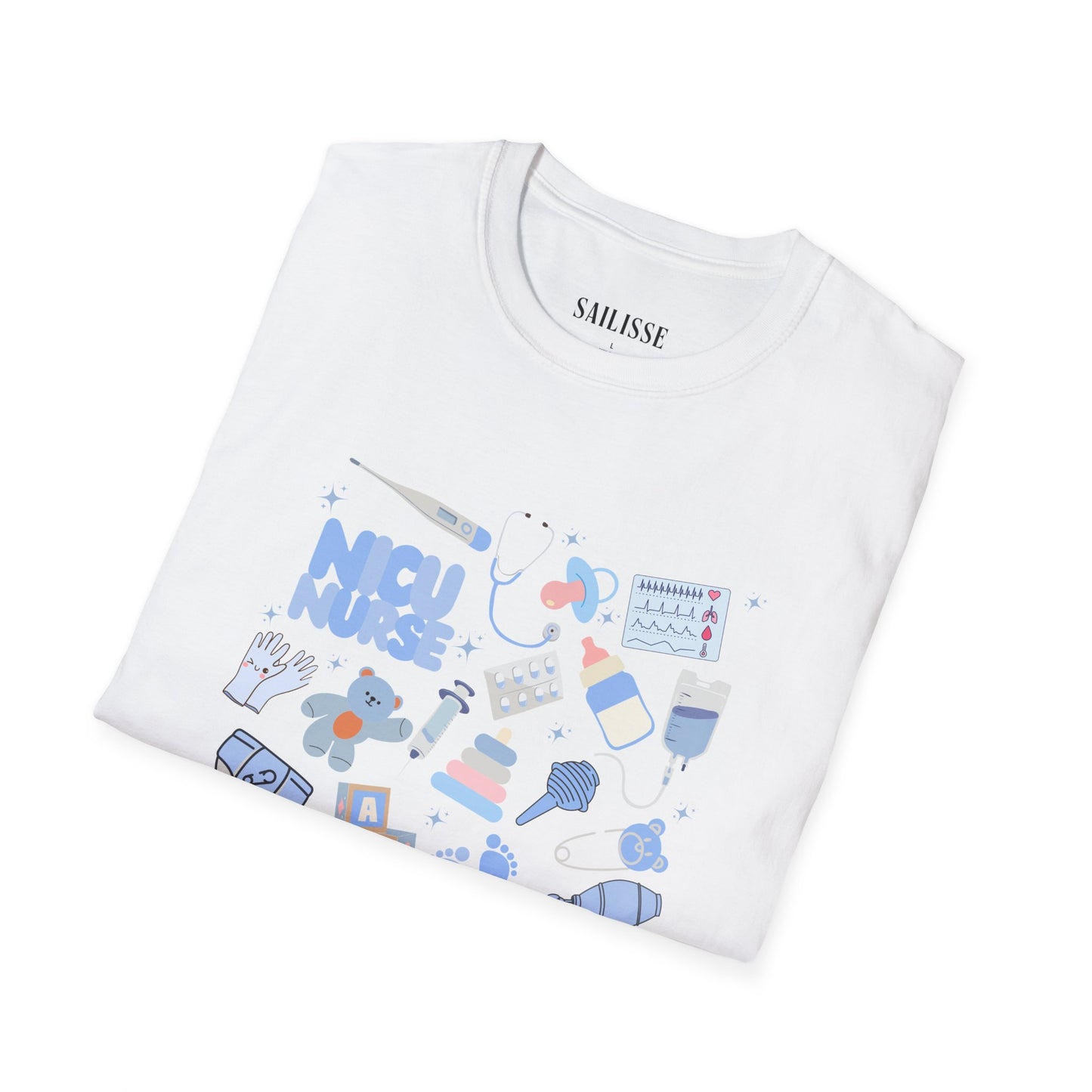 NICU Nurse Doodle Design Softstyle T-Shirt