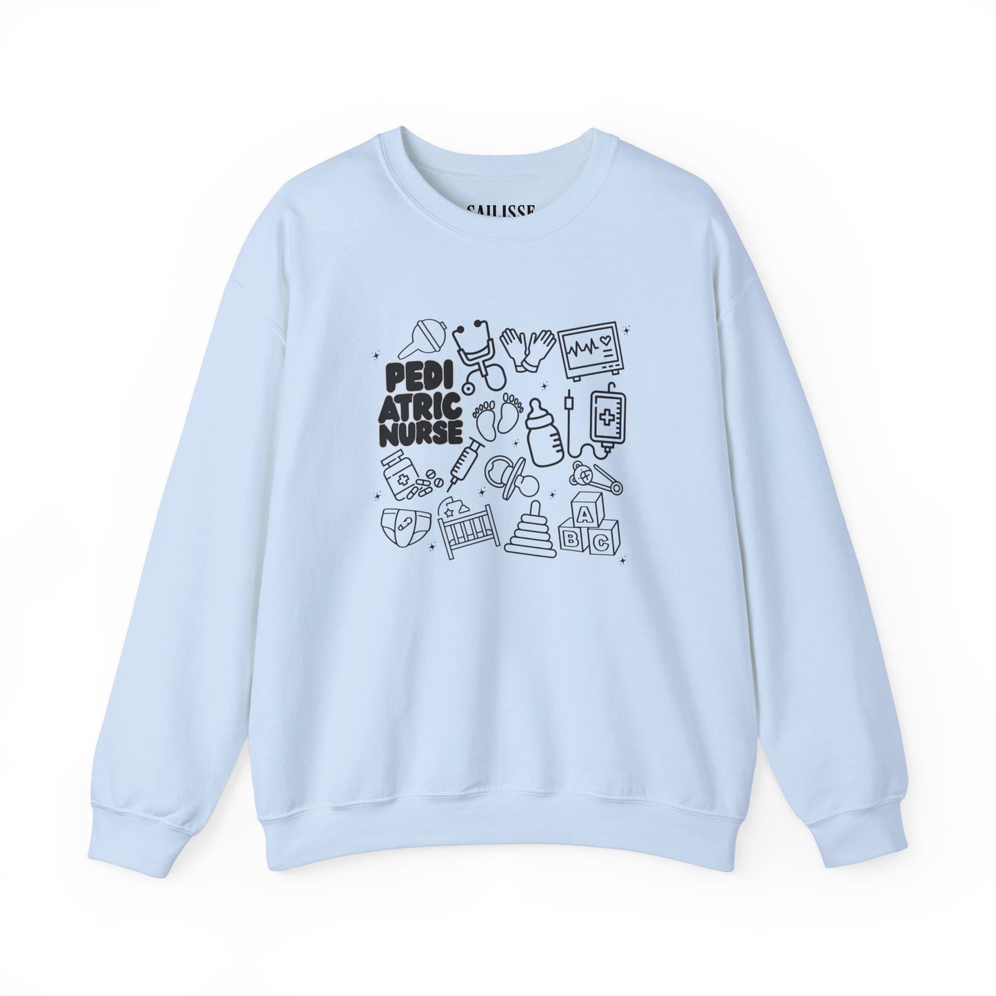 Pediatric Nurse Black Outline Crewneck