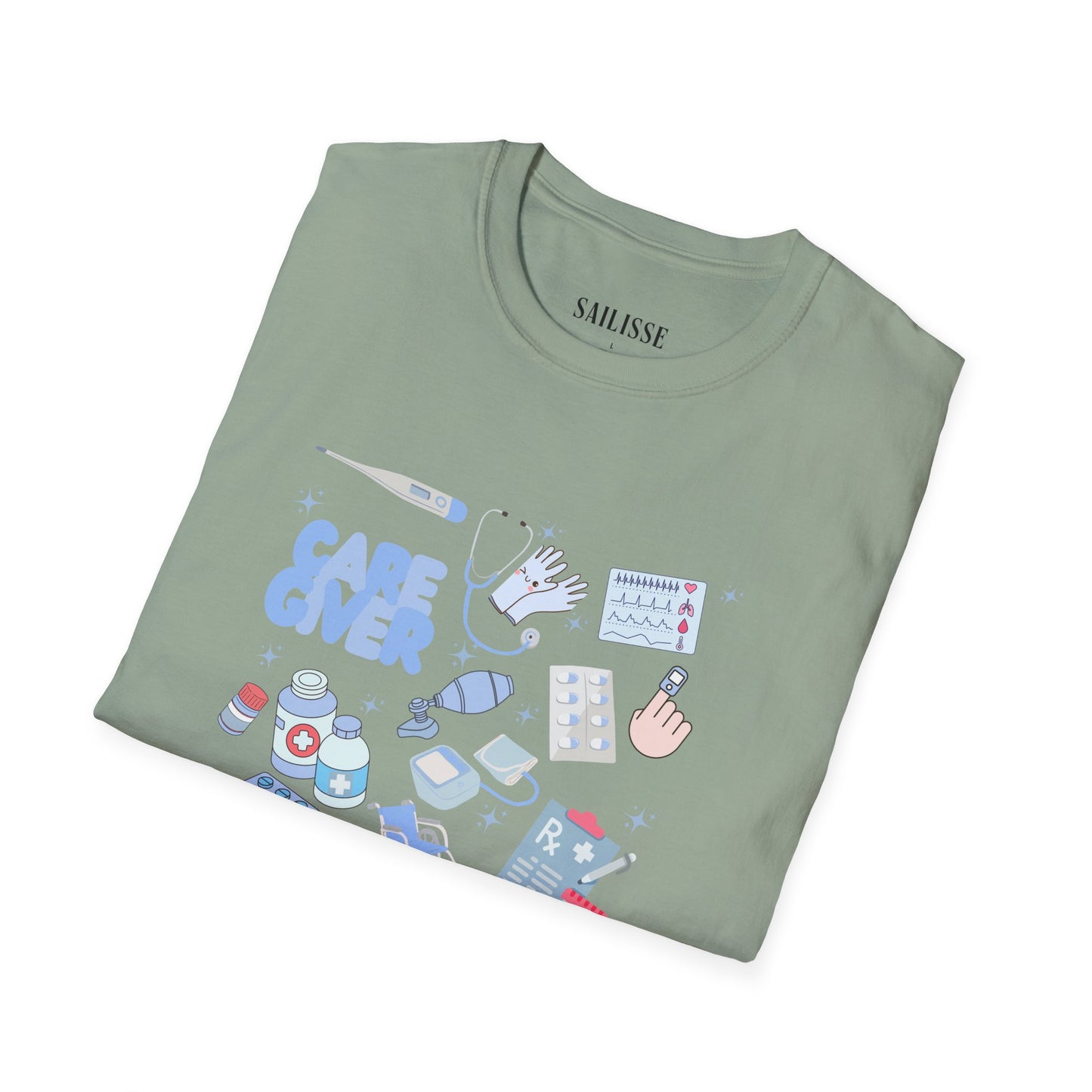 Caregiver Doodle Design Softstyle T-Shirt