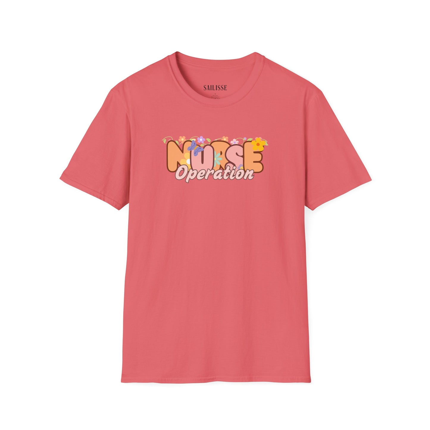 Operation Nurse Floral Design Softstyle T-Shirt