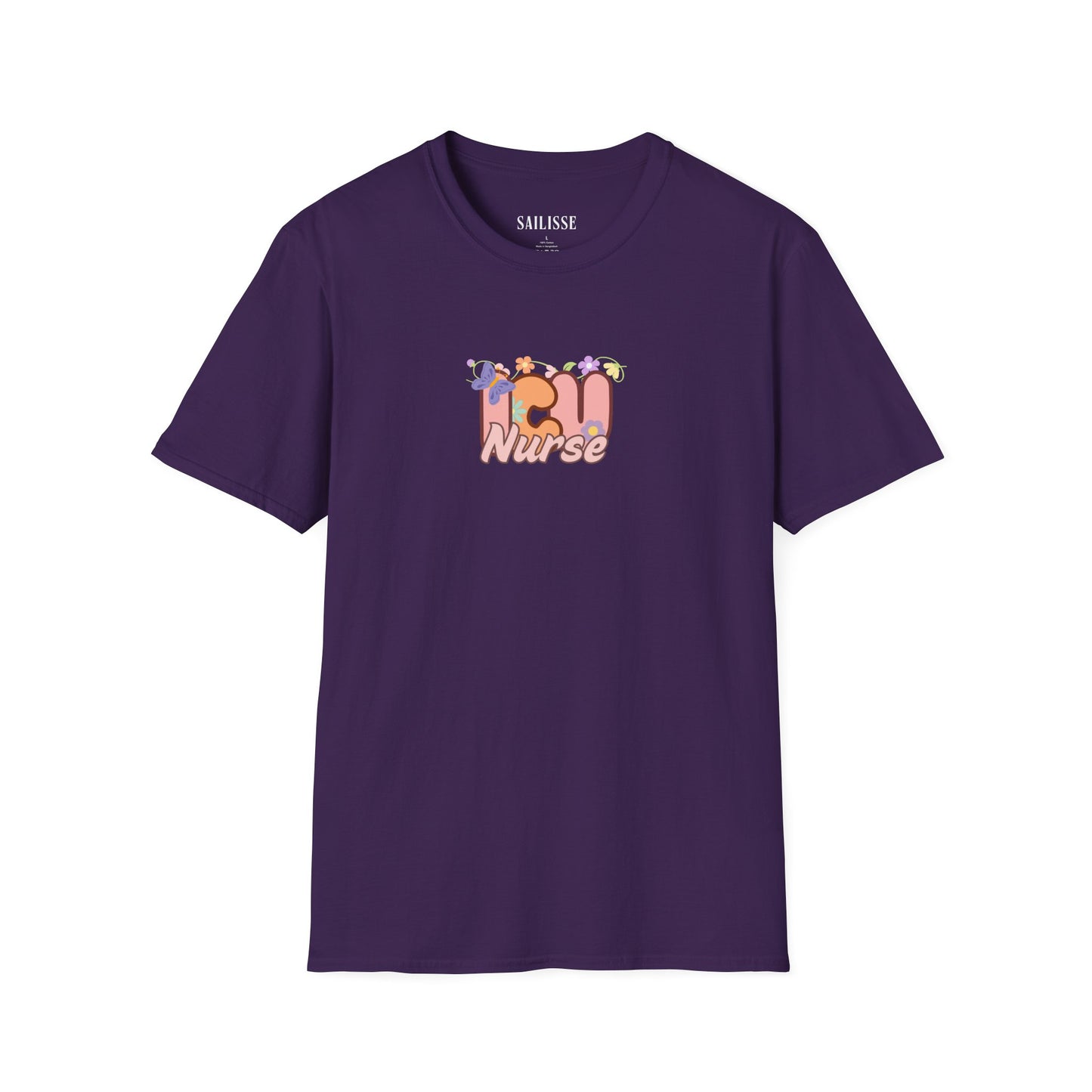 ICU Nurse Floral Design Softstyle T-Shirt