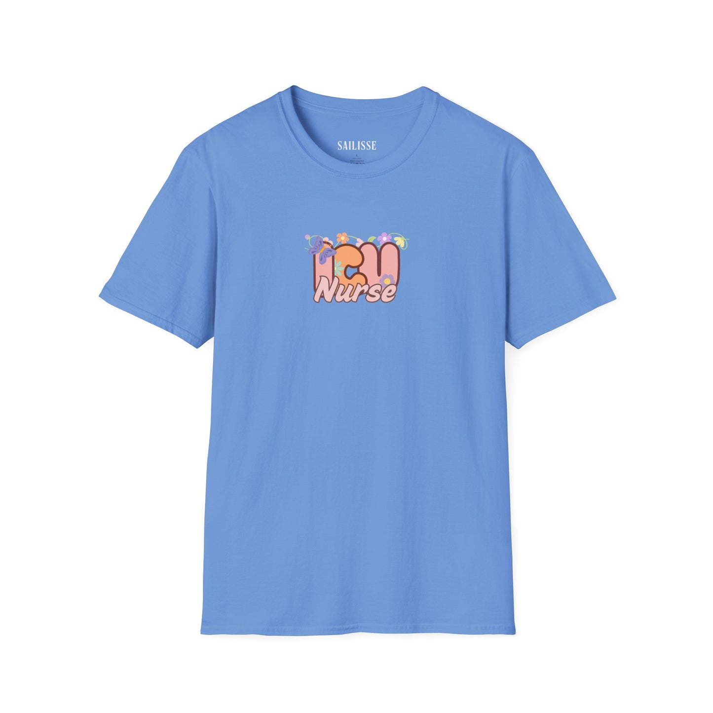 ICU Nurse Floral Design Softstyle T-Shirt