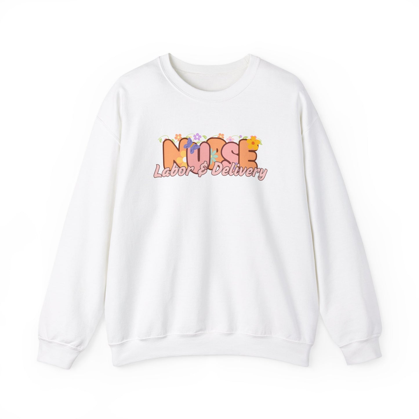 Labor & Delivery Nurse Floral Design Crewneck