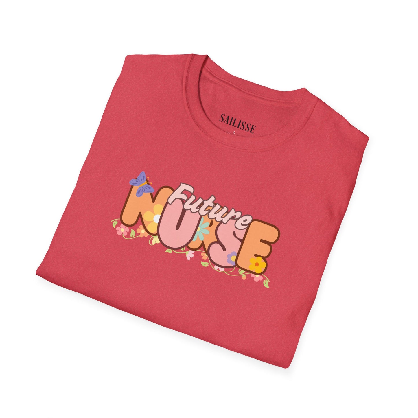 Future Nurse Floral Design Softstyle T-Shirt