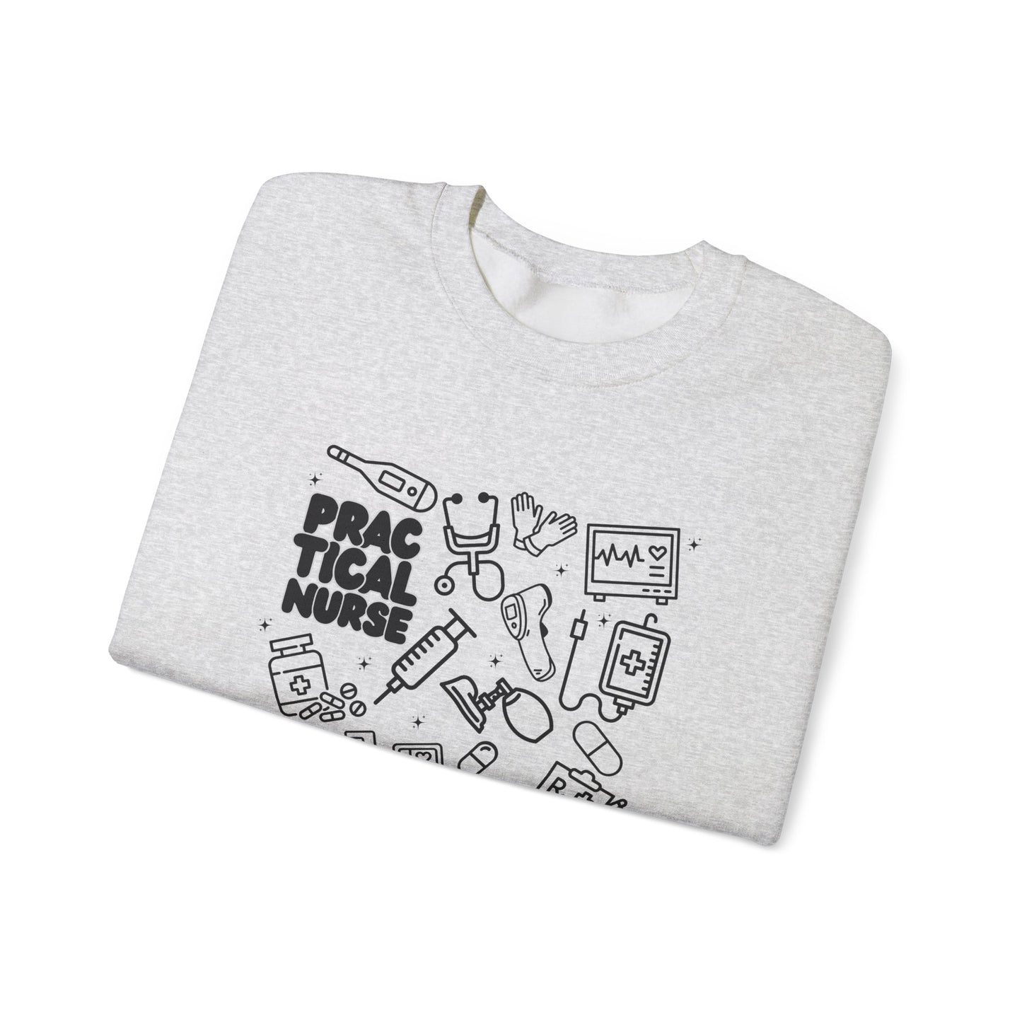 Practical Nurse Black Outline Crewneck
