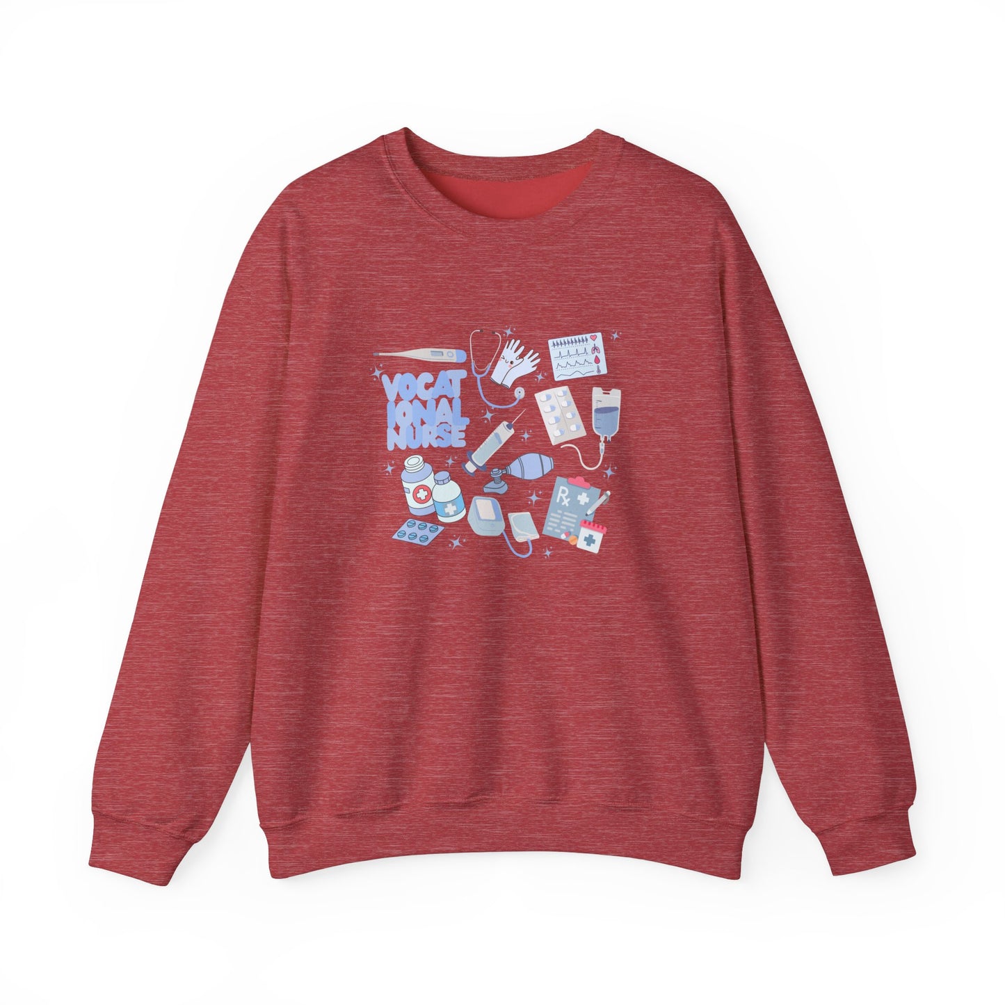 Vocational Nurse Doodle Design Crewneck
