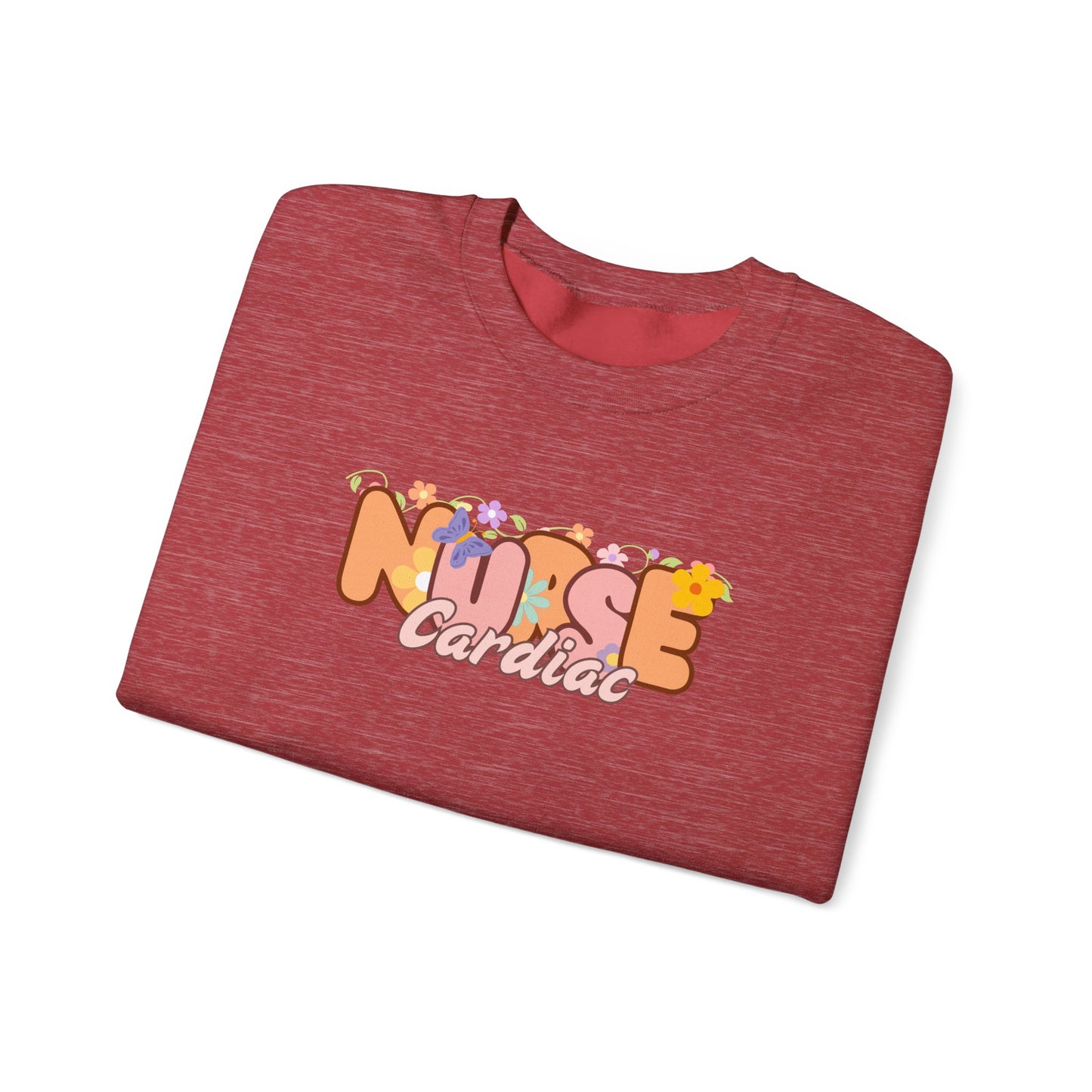 Cardiac Nurse Floral Design Crewneck