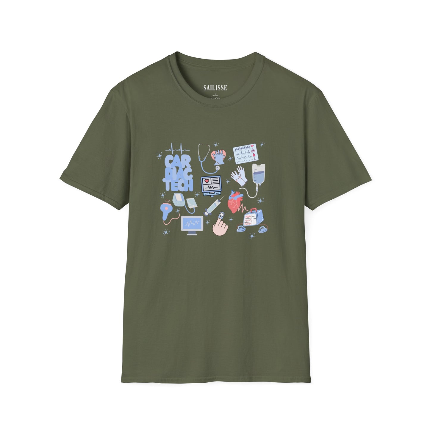 Cardiac Tech Doodle Design Softstyle T-Shirt
