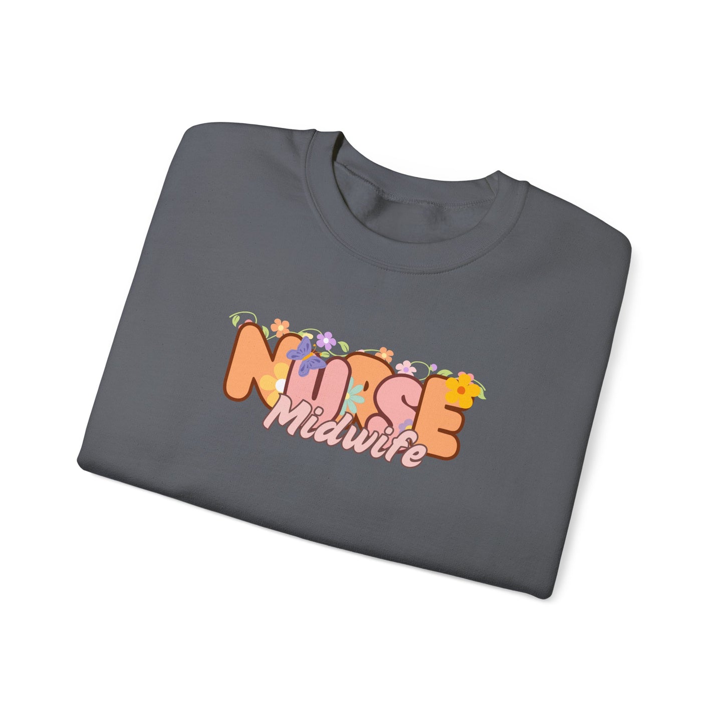 Nurse Midwife Floral Design Crewneck