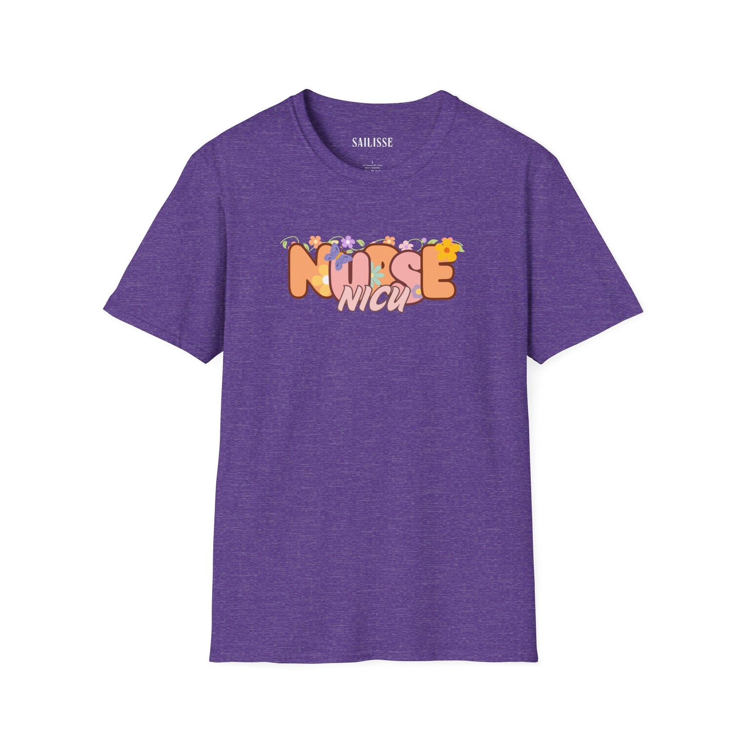 NICU Nurse Floral Design Softstyle T-Shirt