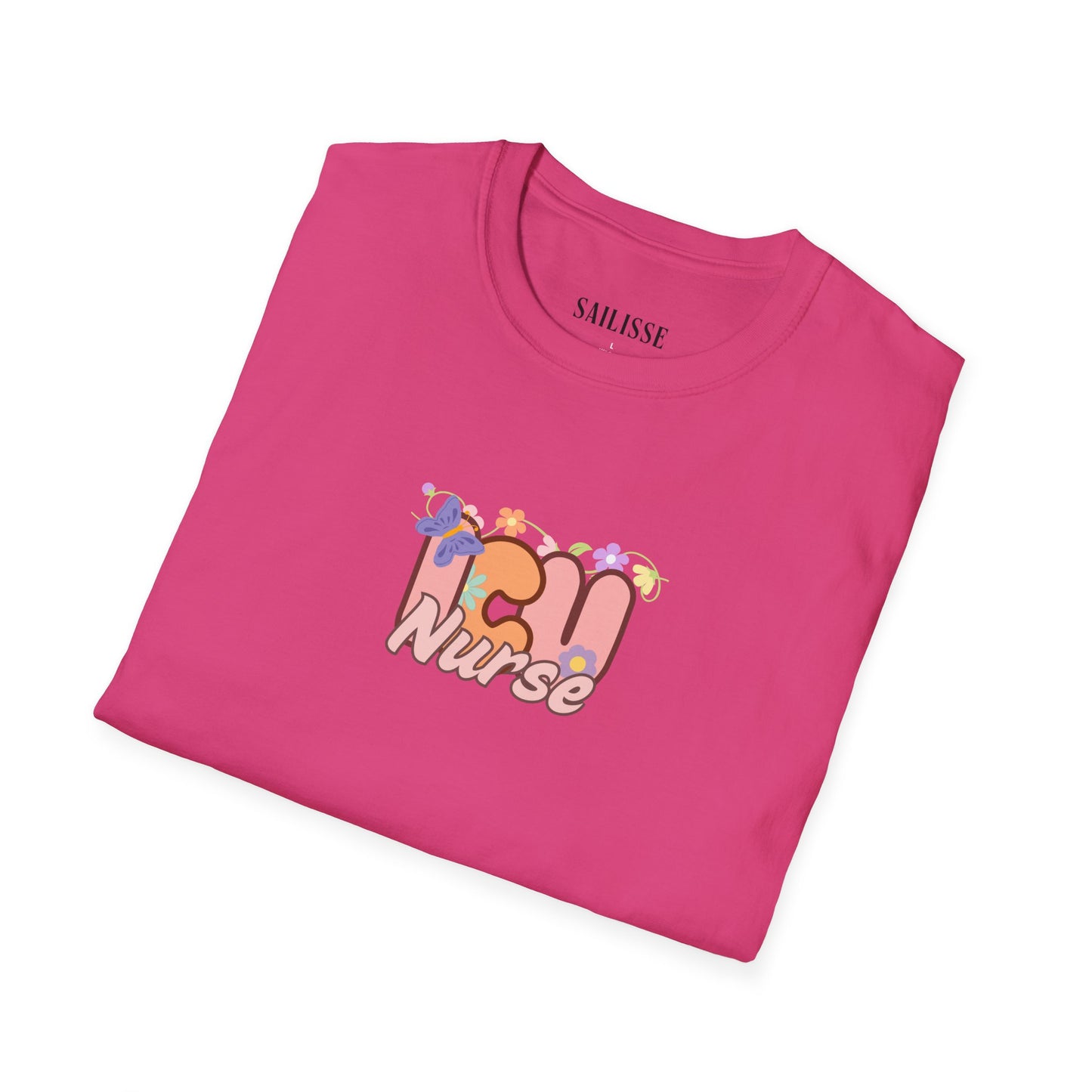 ICU Nurse Floral Design Softstyle T-Shirt