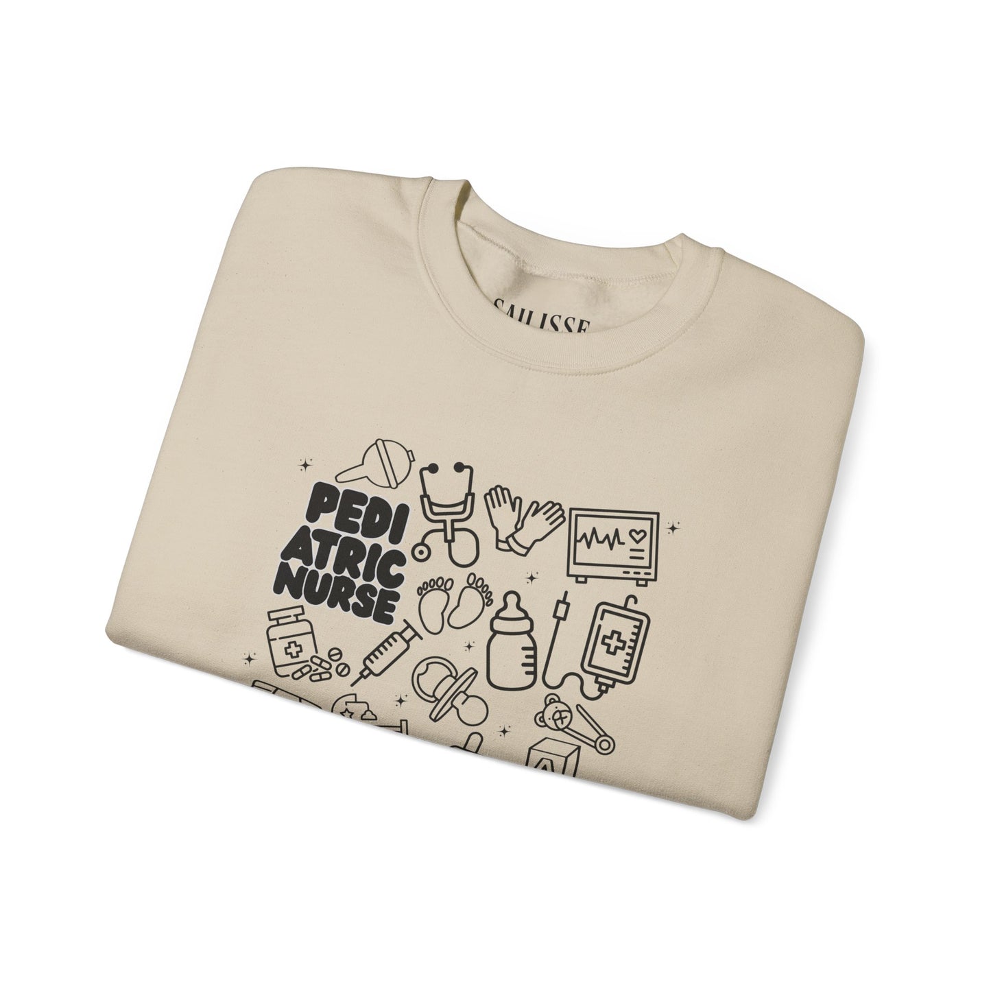 Pediatric Nurse Black Outline Crewneck