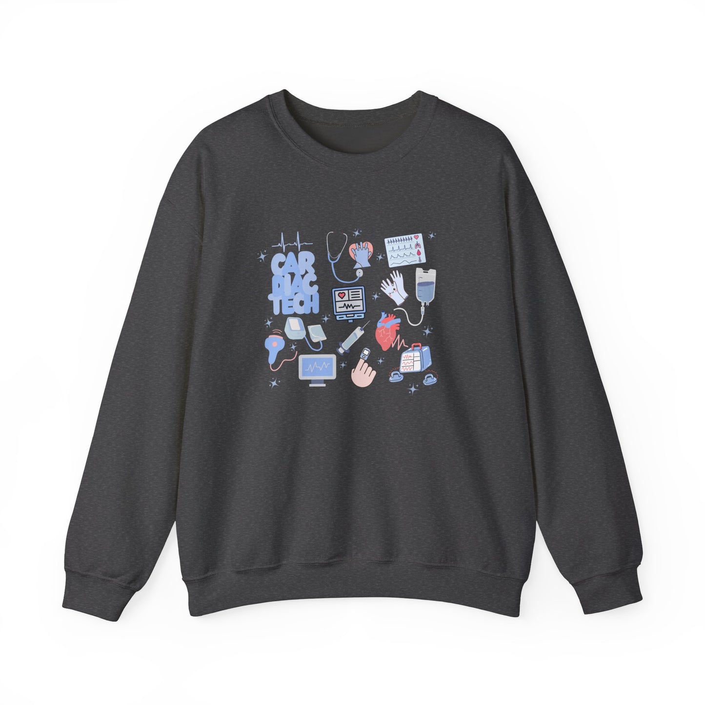 Cardiac Tech Doodle Design Crewneck